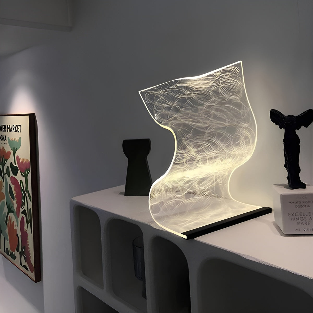 Akryl Bordlampe – Tidløs Eleganse Med Led-belysning | Dekorativ Lampe Til Hjemmet