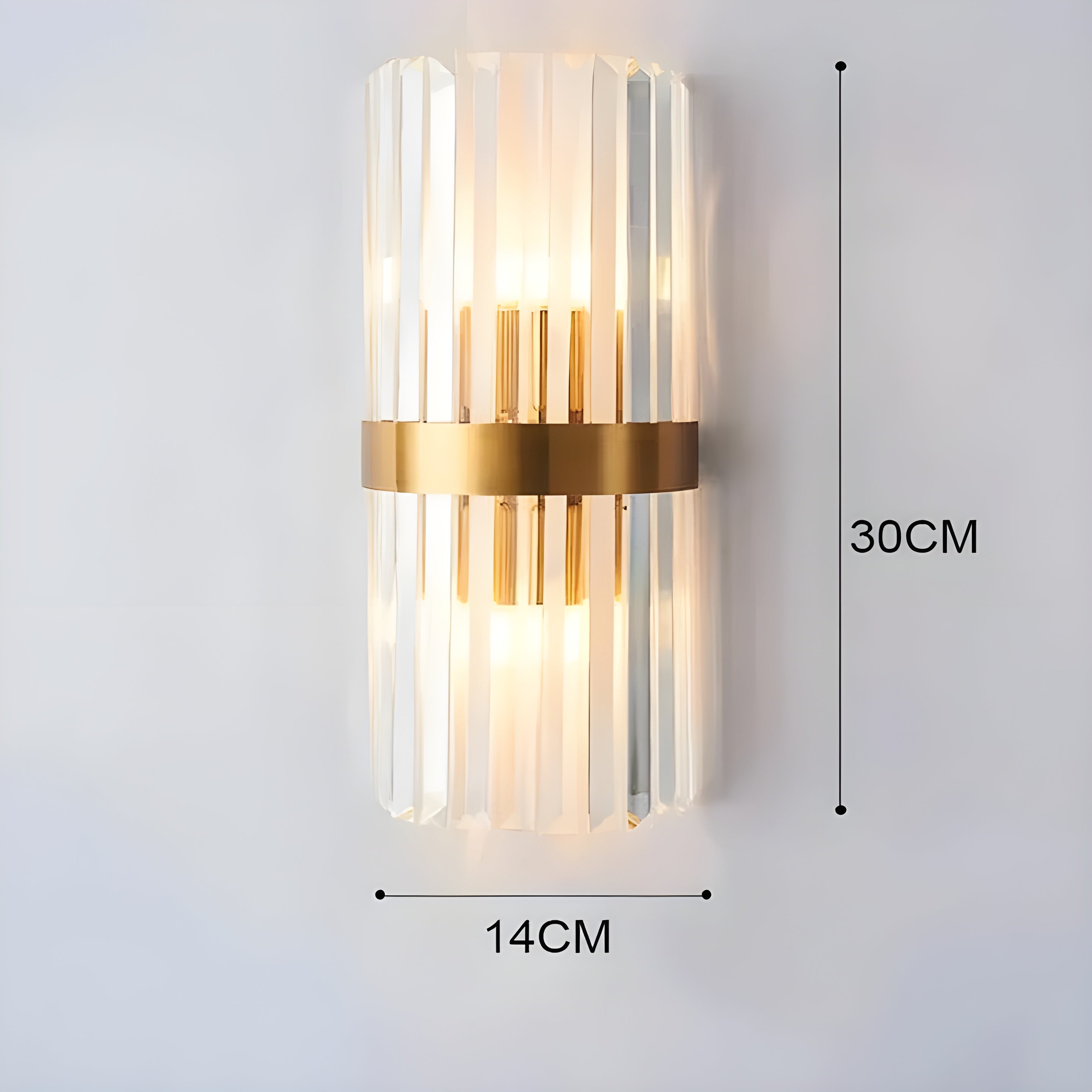 Vegglampe med Krystalleffekt – Elegant og Dekorativ | Gullfarget Detalj