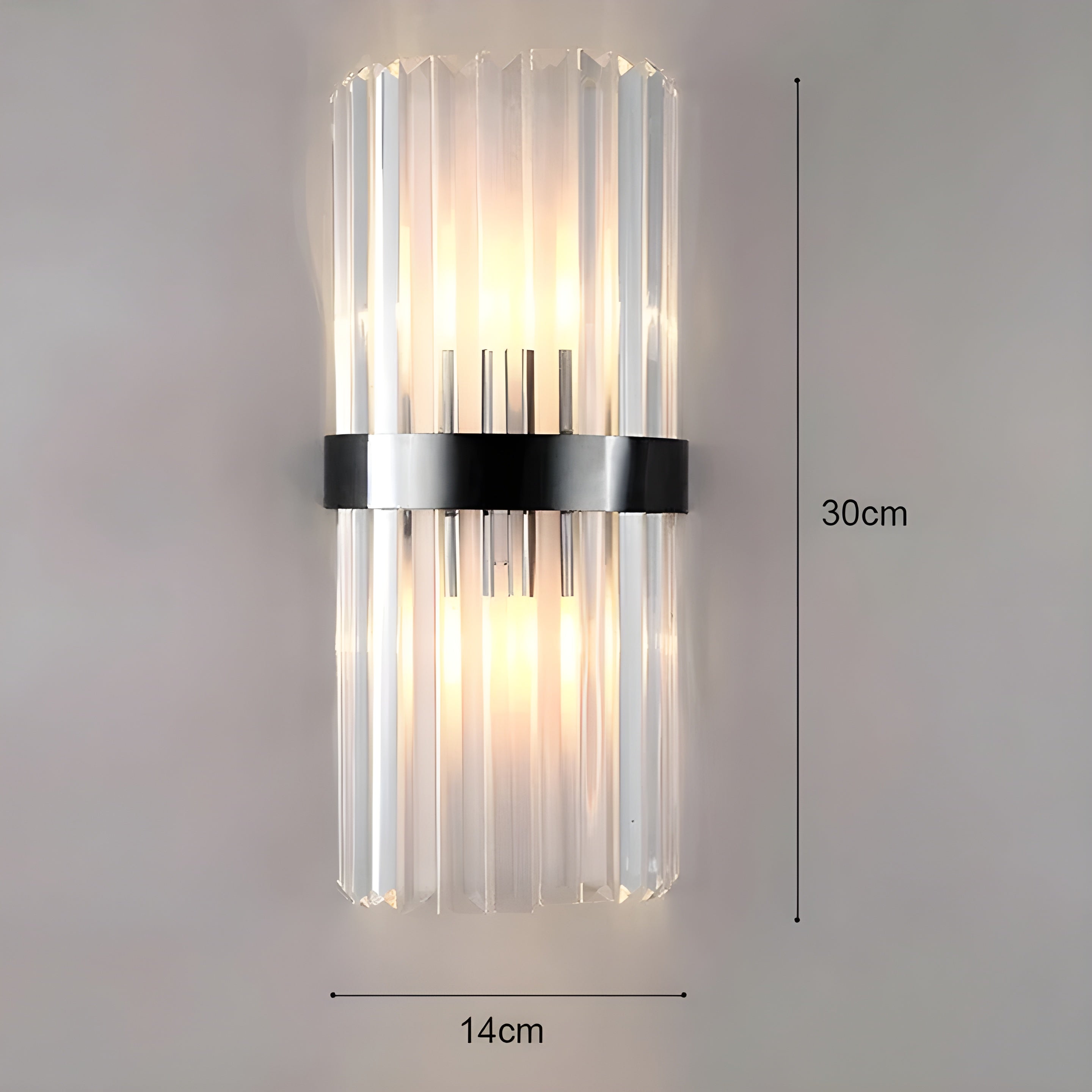 Vegglampe med Krystalleffekt – Elegant og Dekorativ | Gullfarget Detalj