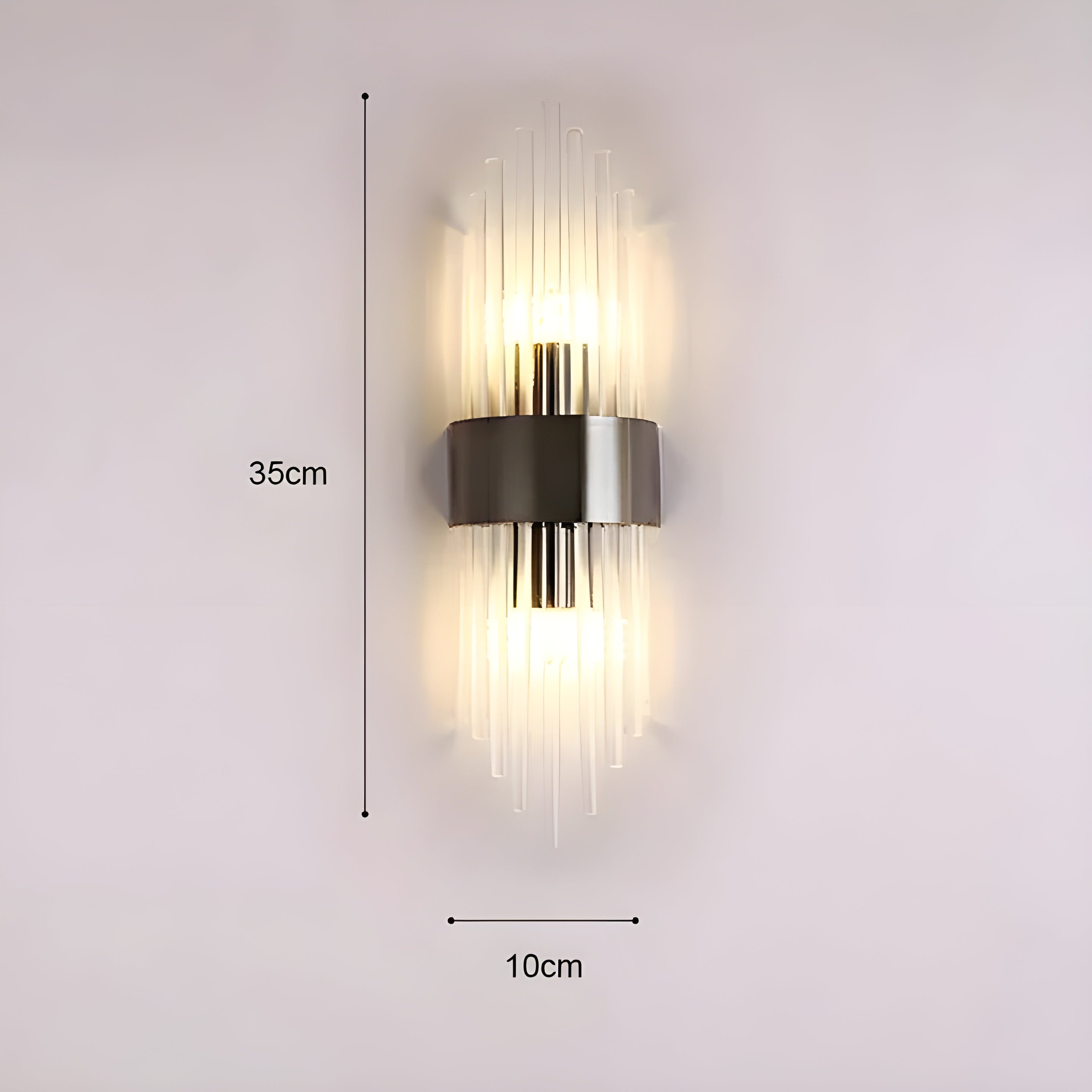 Vegglampe med Krystalleffekt – Elegant og Dekorativ | Gullfarget Detalj
