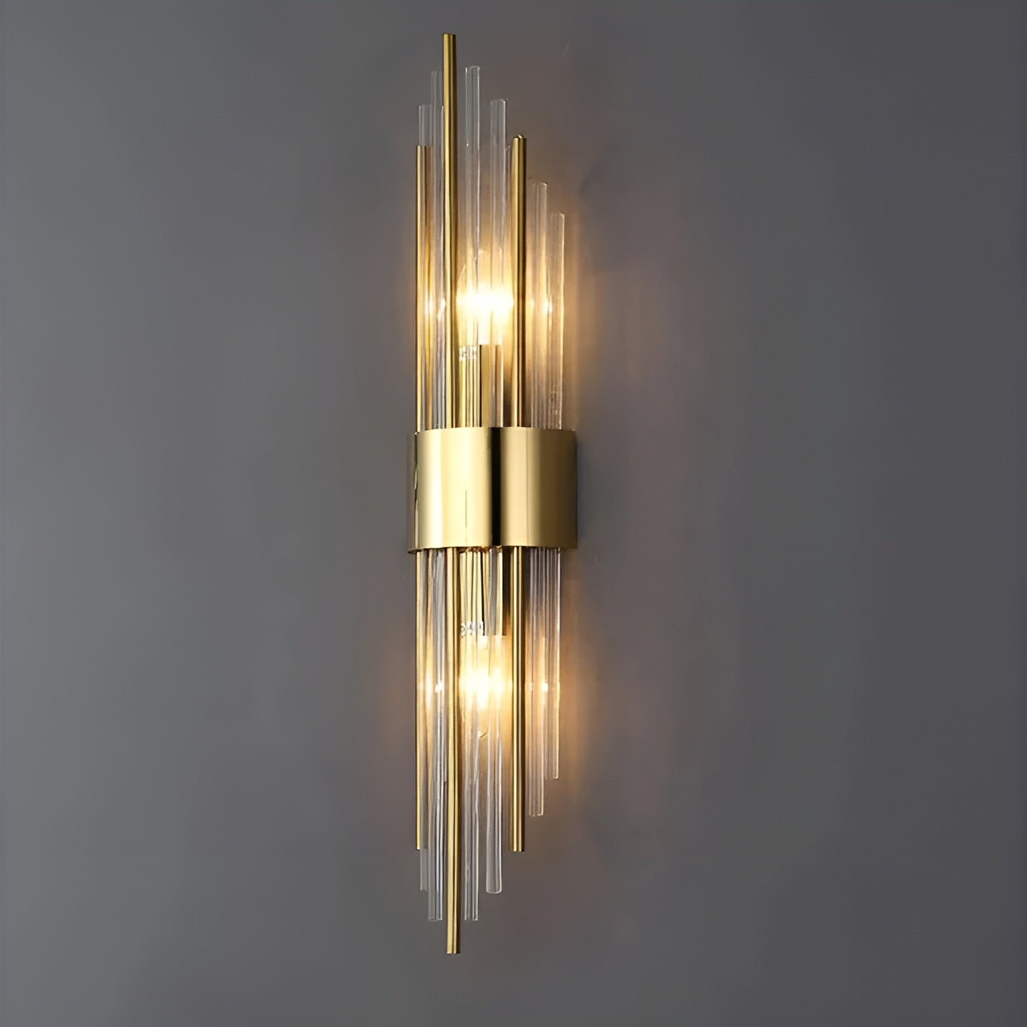 Vegglampe med Krystalleffekt – Elegant og Dekorativ | Gullfarget Detalj