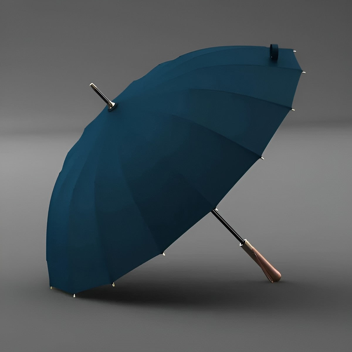 Paraply med Trehåndtak – 112 cm Lang Skjerm | Klassisk Regnparaplydesign