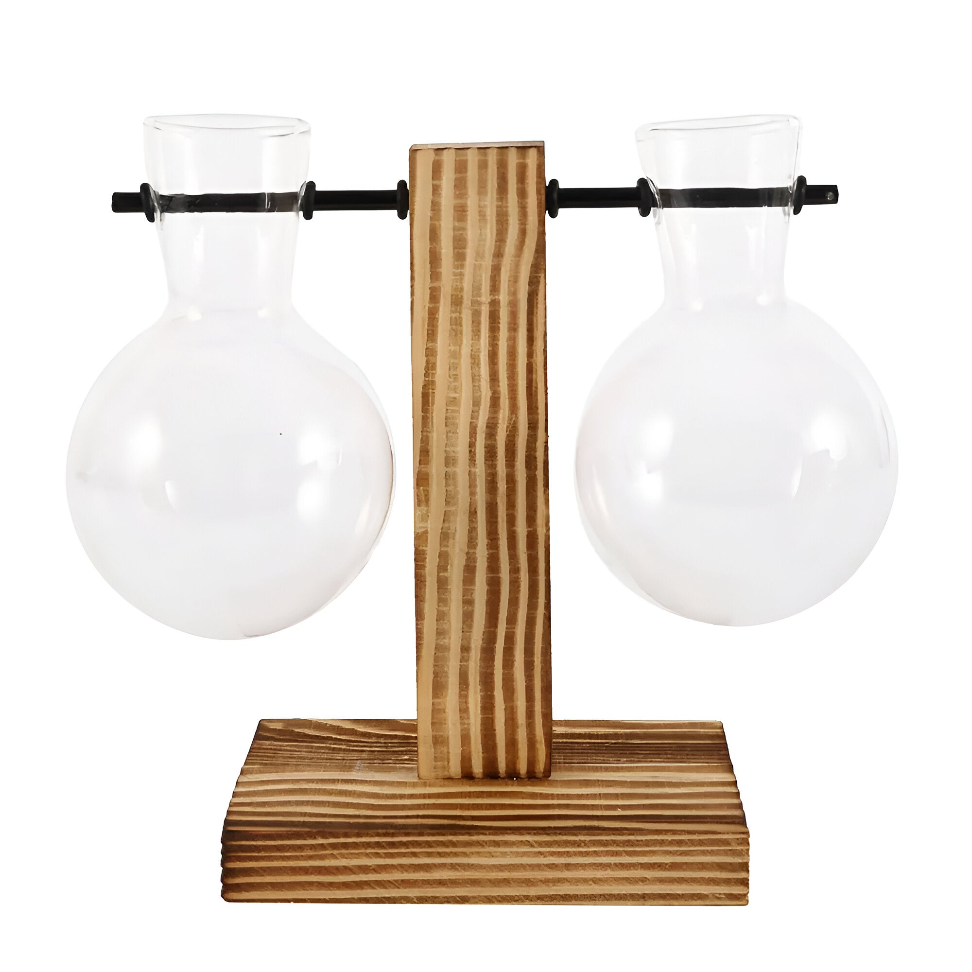 Rinella – Glassvase For Hydroponisk Dyrking Med Stativ I Tre