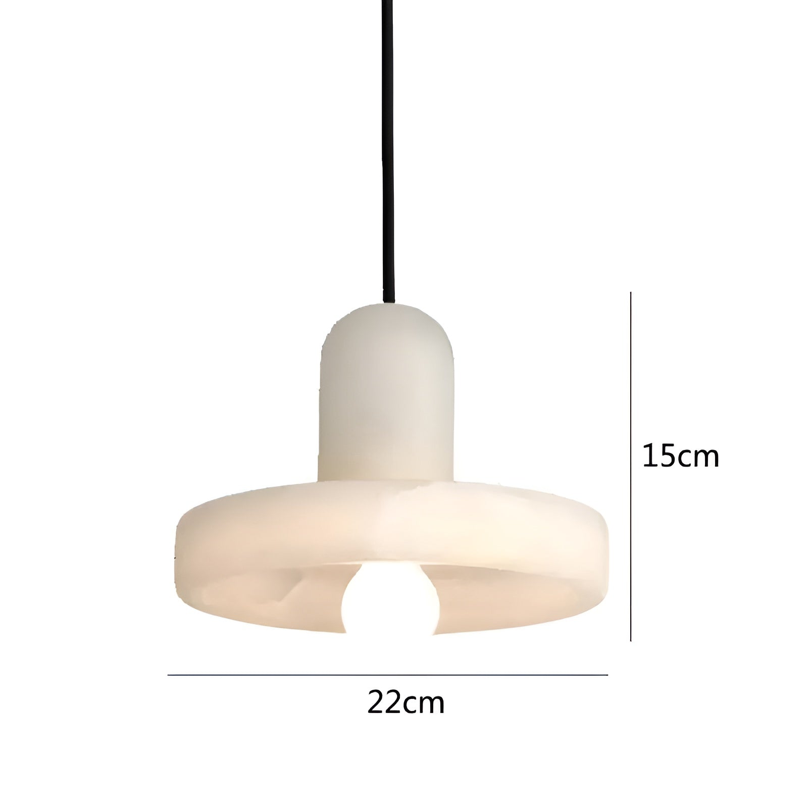 Kobber-Marmor-Pendellampe – Moderne Og Stilig Design | Perfekt For Soverom Og Spisestue - Svart 22cm / Varmt Lys