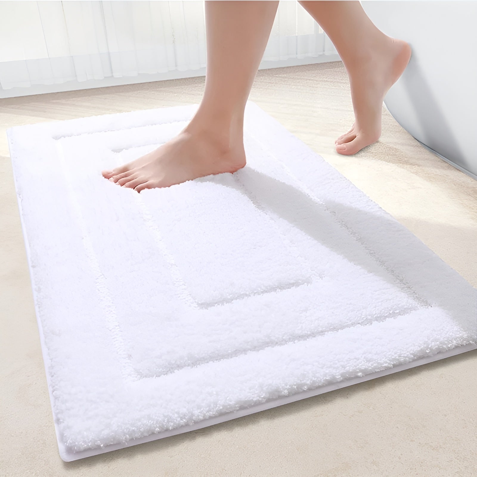 Badematte i Mikrofiber – Sklisikker og Vaskbar | Myk og Suger Godt til Bad og Dusj