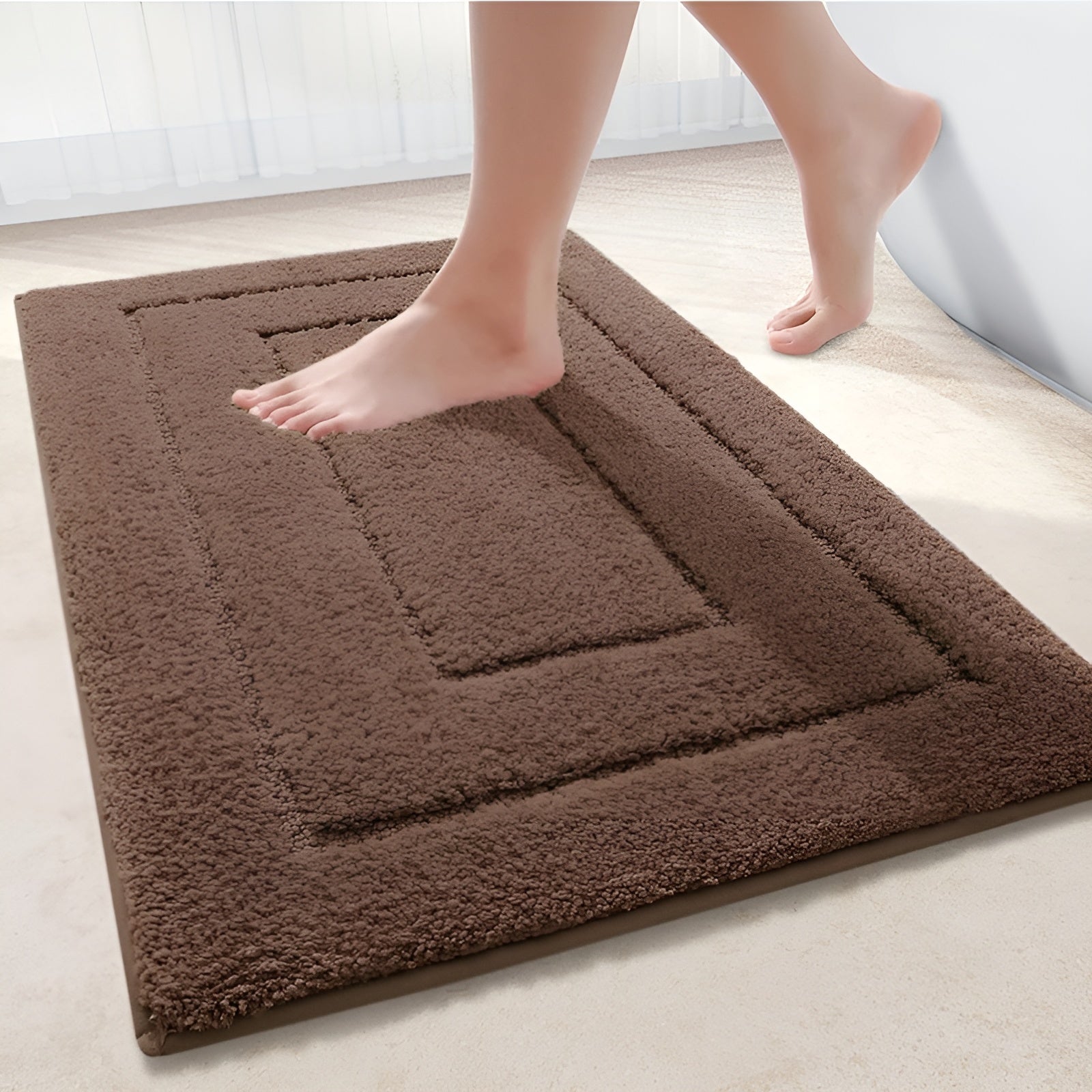 Badematte i Mikrofiber – Sklisikker og Vaskbar | Myk og Suger Godt til Bad og Dusj