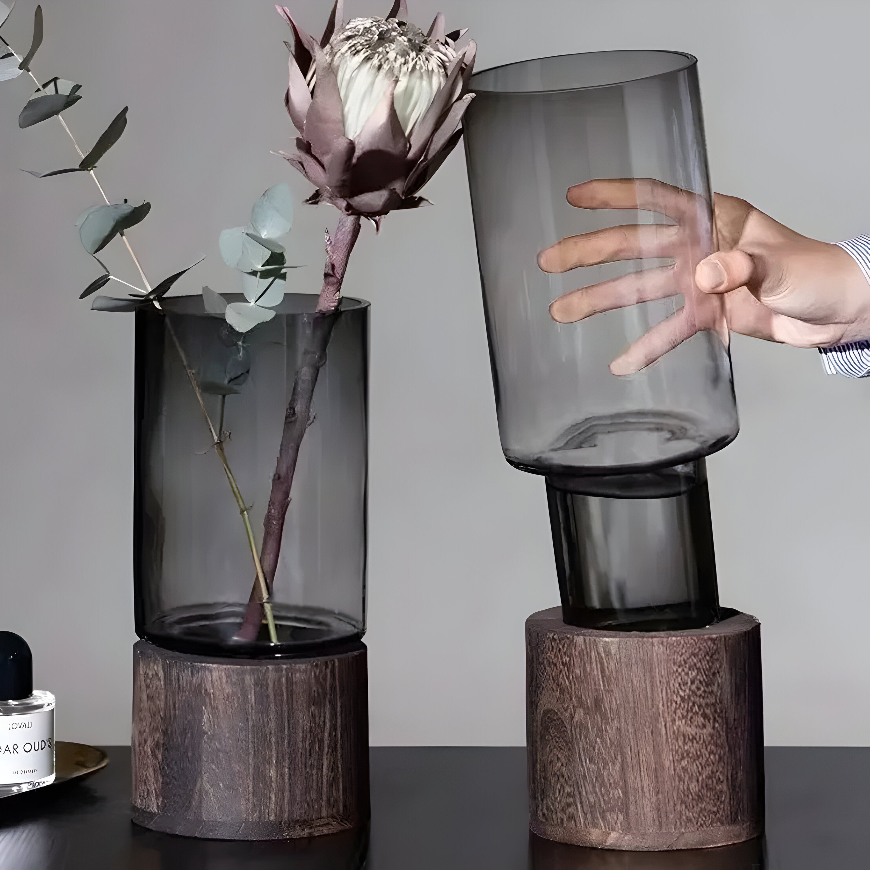 Derska - Hydroponisk Vase I Tre Og Glass