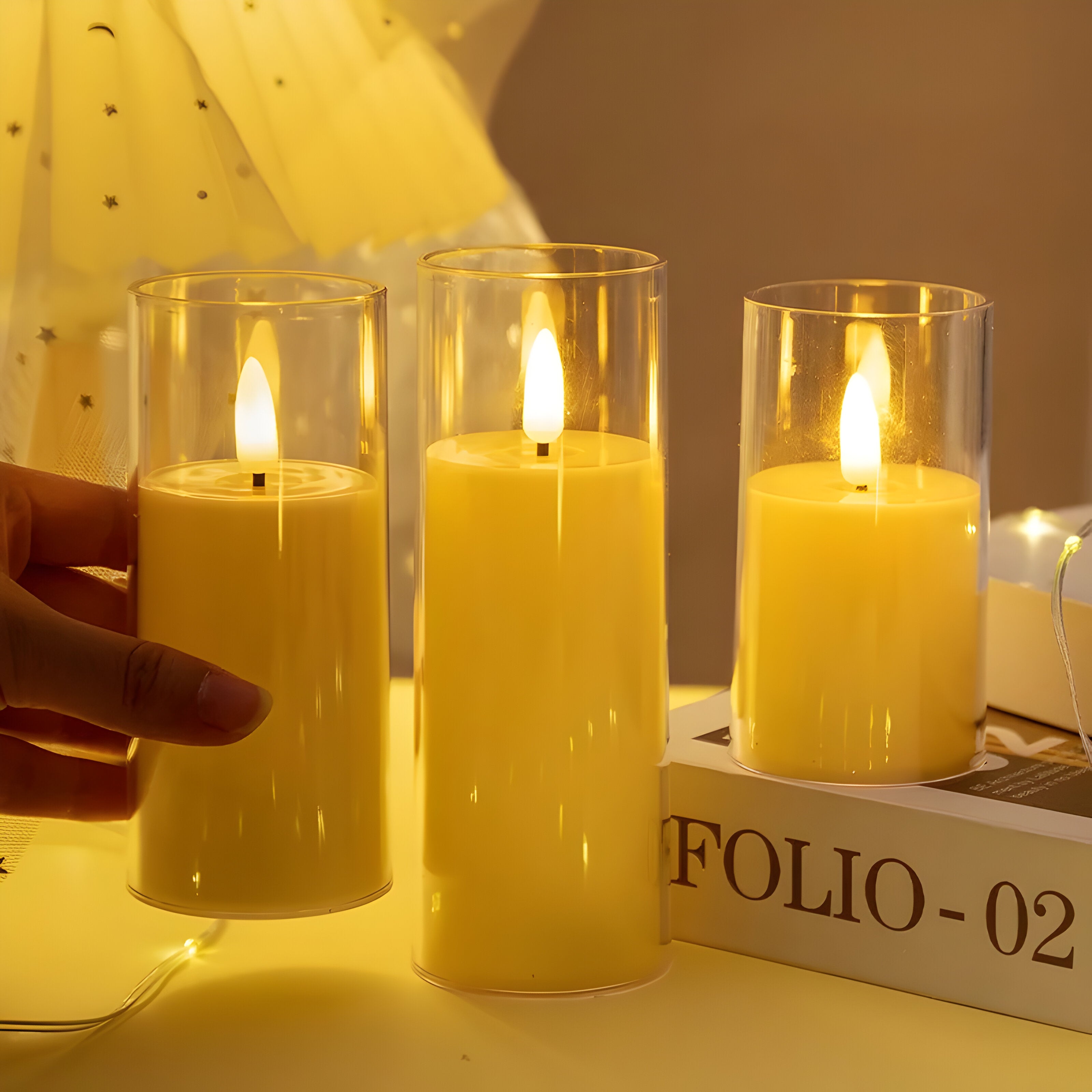 Led Stearinlyslampe - Minimalistisk, Flammelampe I Akryldekorasjon For Hjemmet