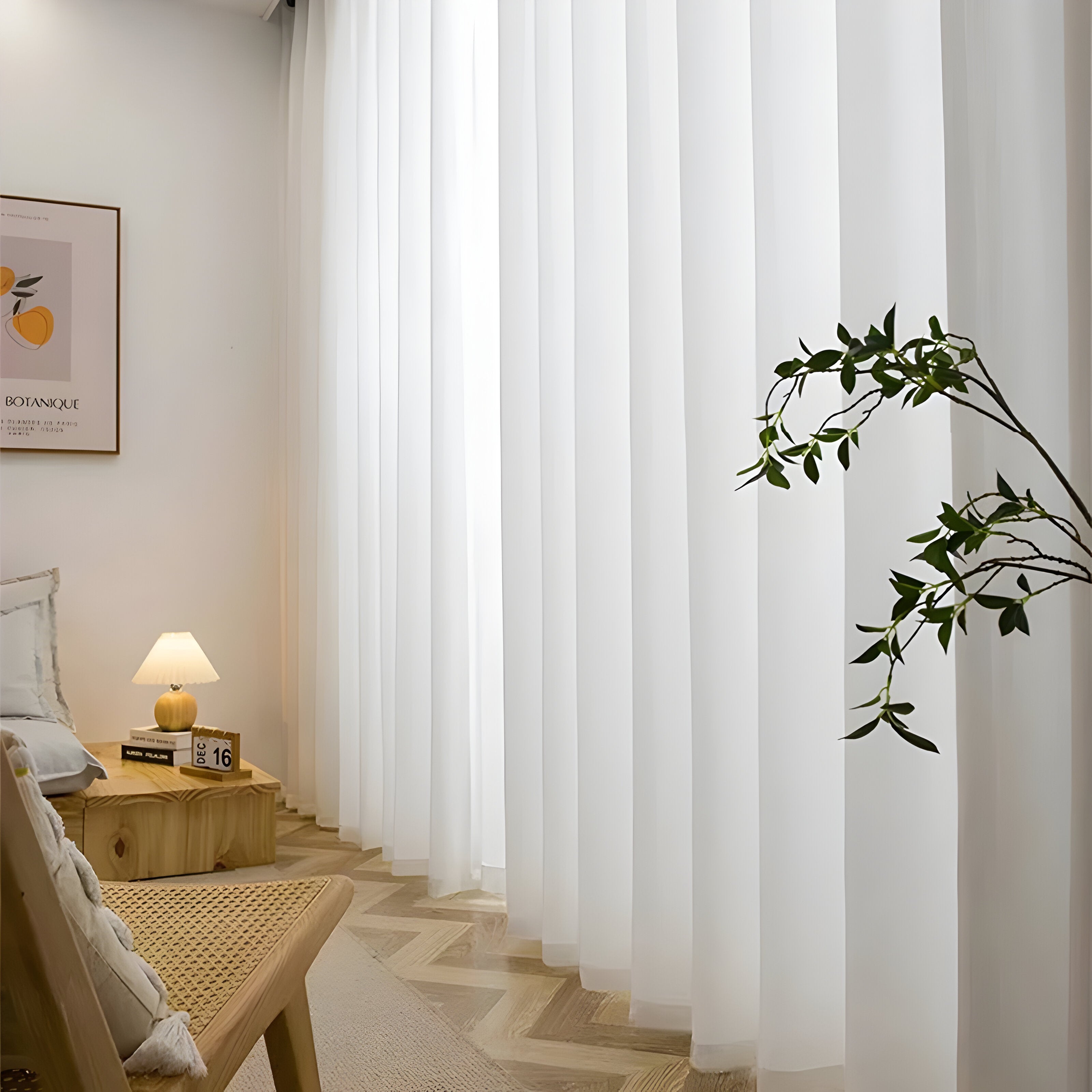 Tykke Chiffonggardiner – Elegant Vindusdekorasjon for Stue og Soverom