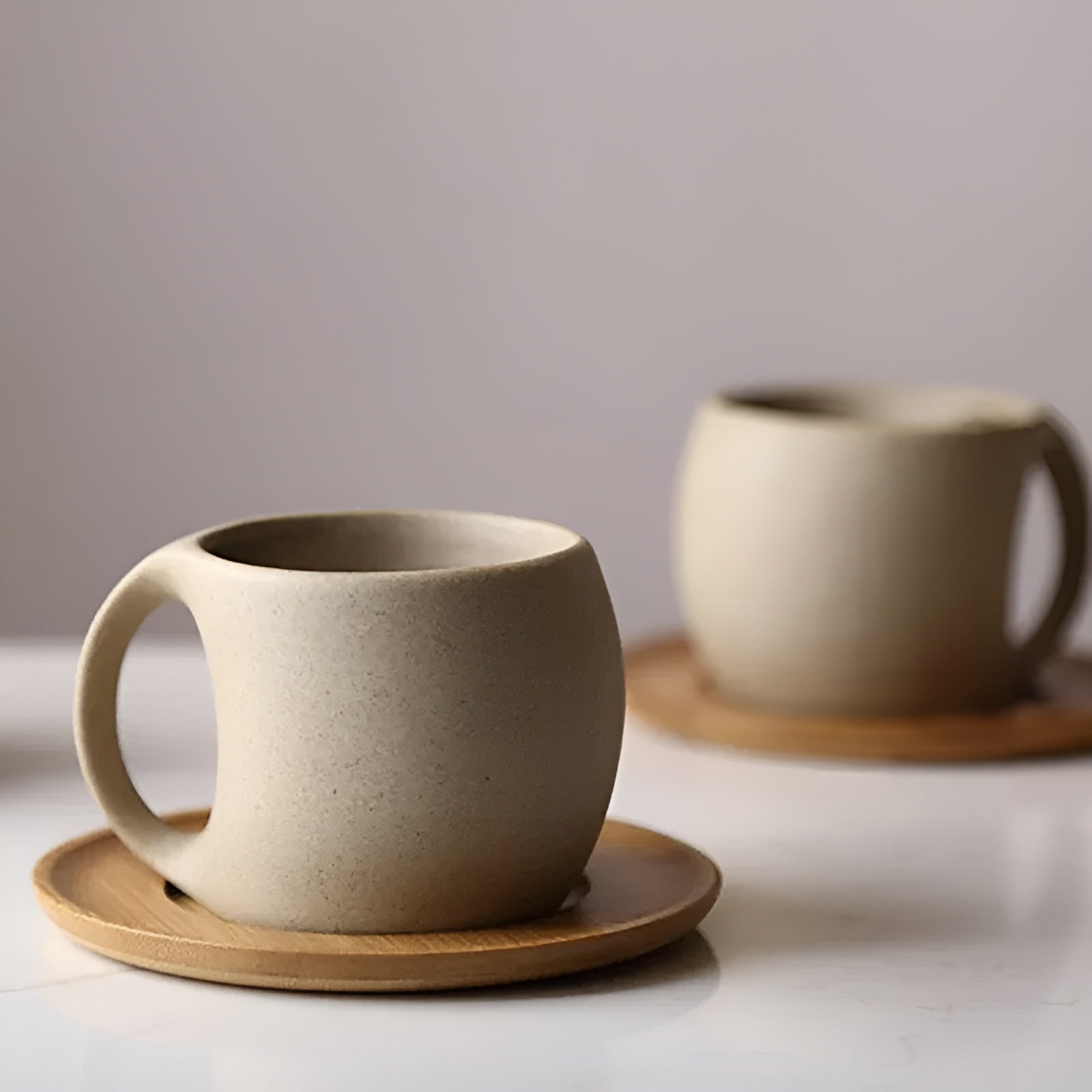 Vintage Kaffekopp med Skål – Elegant Keramikk | Stilfull og Dekorativ for Hjemmet