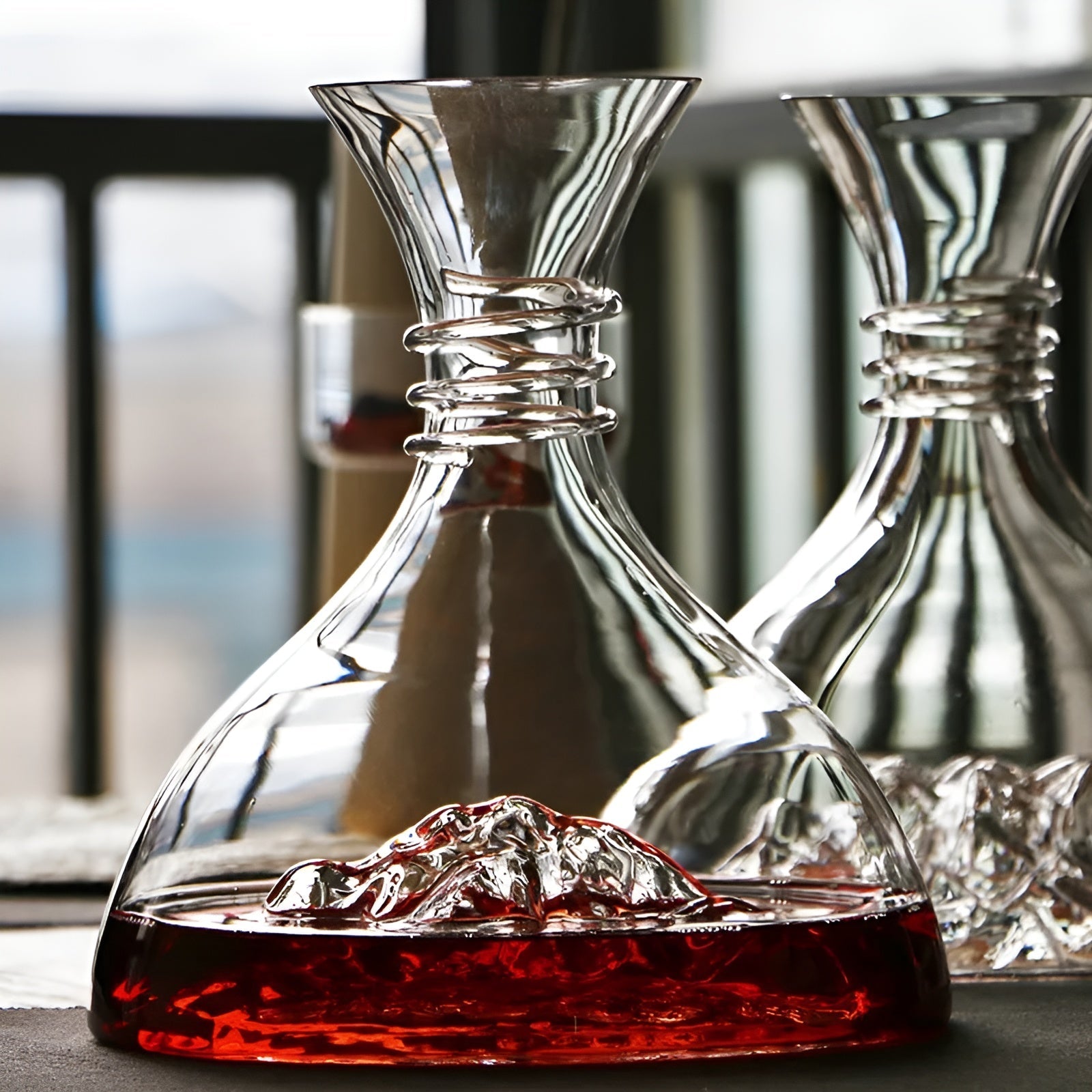Krystallglass Vinkaraffel – Rask Lufting og Elegant Design | Perfekt for Hjem og Bar - Karafler