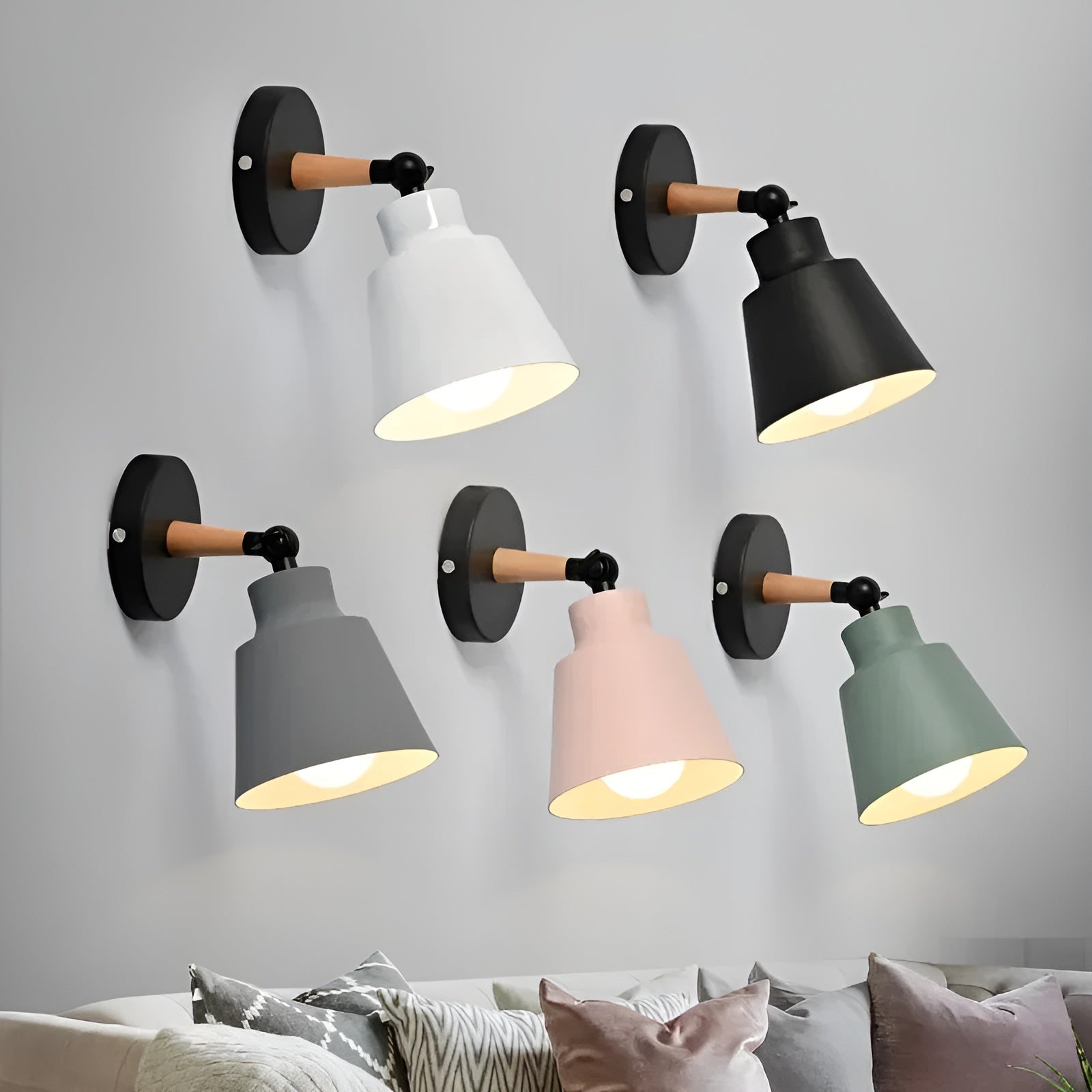 Vegglampe i Massivt Tre – Minimalistisk og Dekorativ | Perfekt for Soverom og Gang