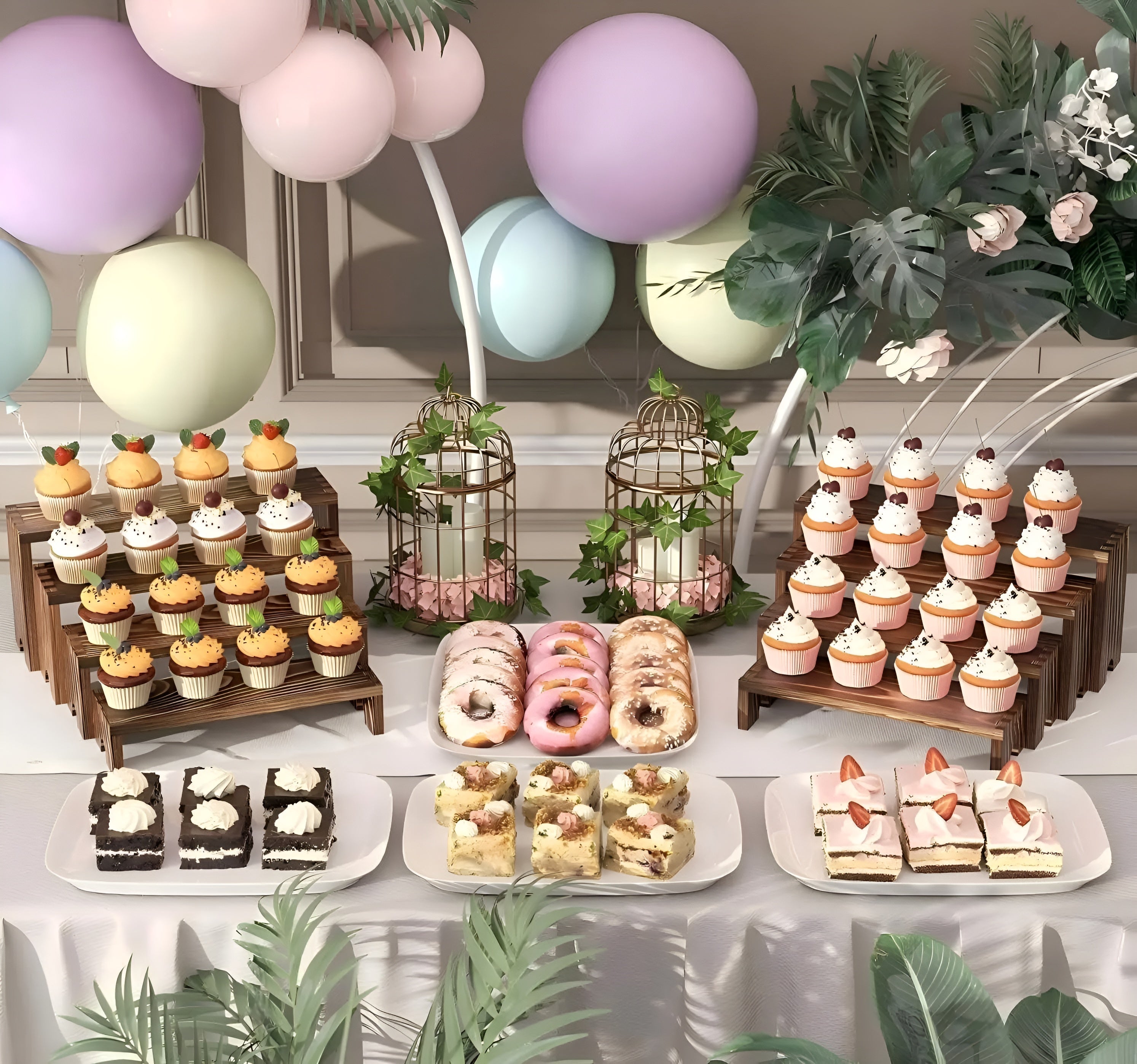 Etasjestativ i Tre – Stablebart og Allsidig | Perfekt for Dessertbord Dekorasjon og Servering - Kakefat