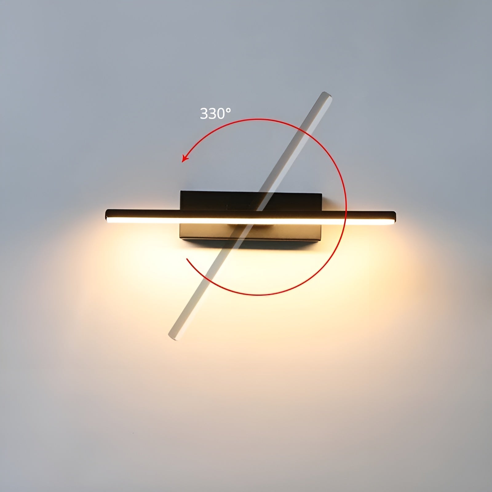 Enkel 330° Led-vegglampe – Dreiebar Og Fleksibel | Innvendig Lampe I Aluminium For Senger Og Nattbord