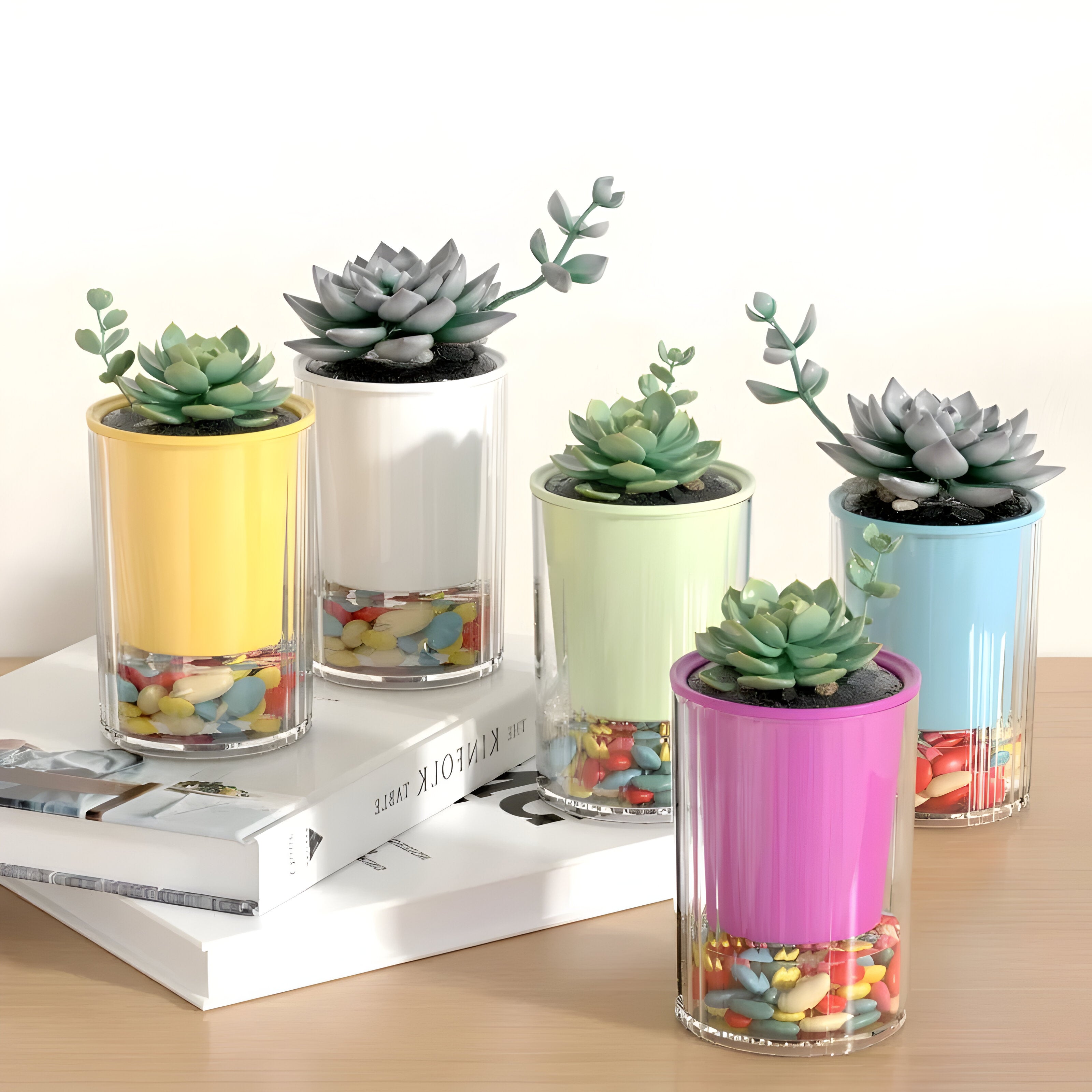 Bilde av Guldra - 5 Pack Selv Vannende Saftige Plantepotter fra Velisse