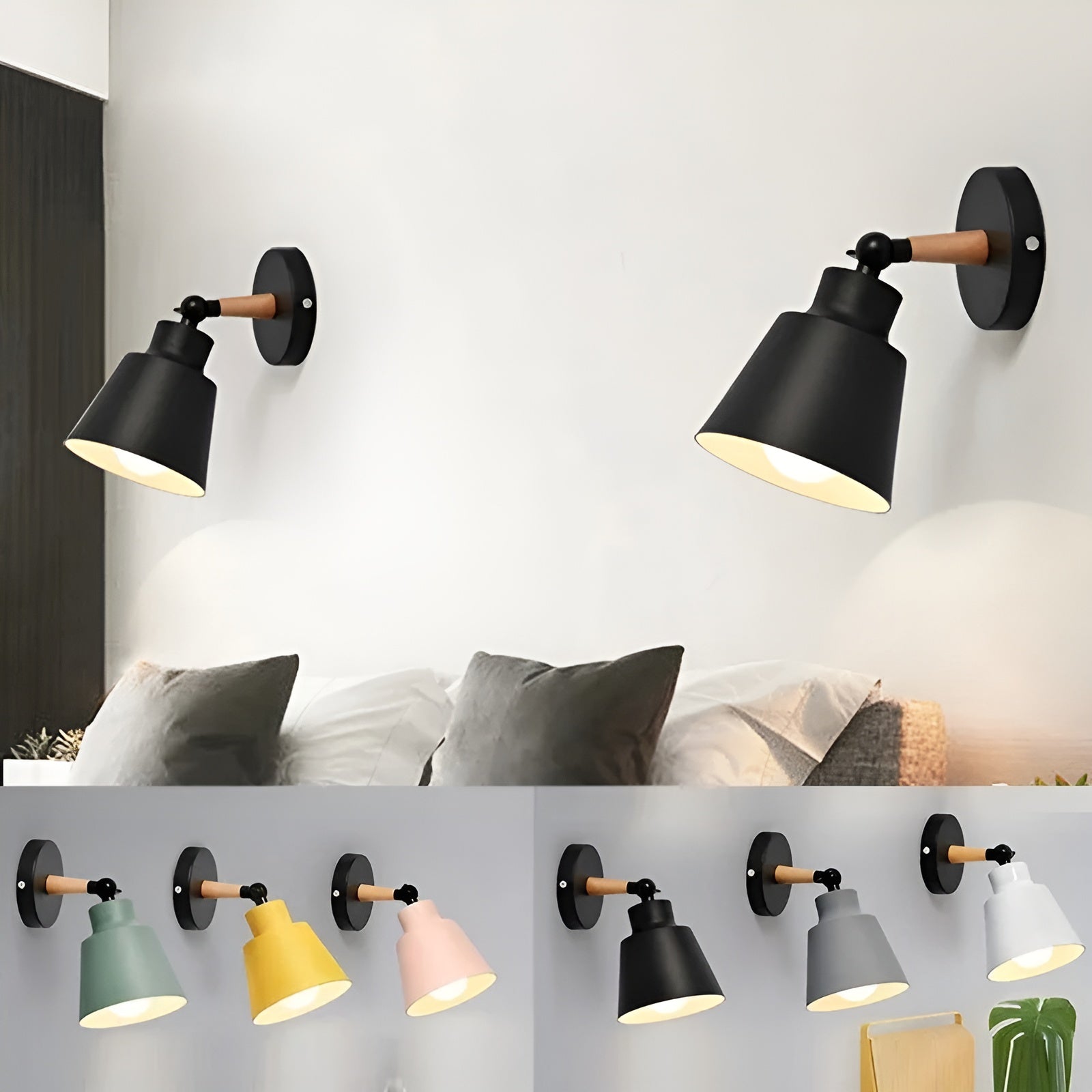 Vegglampe i Massivt Tre – Minimalistisk og Dekorativ | Perfekt for Soverom og Gang