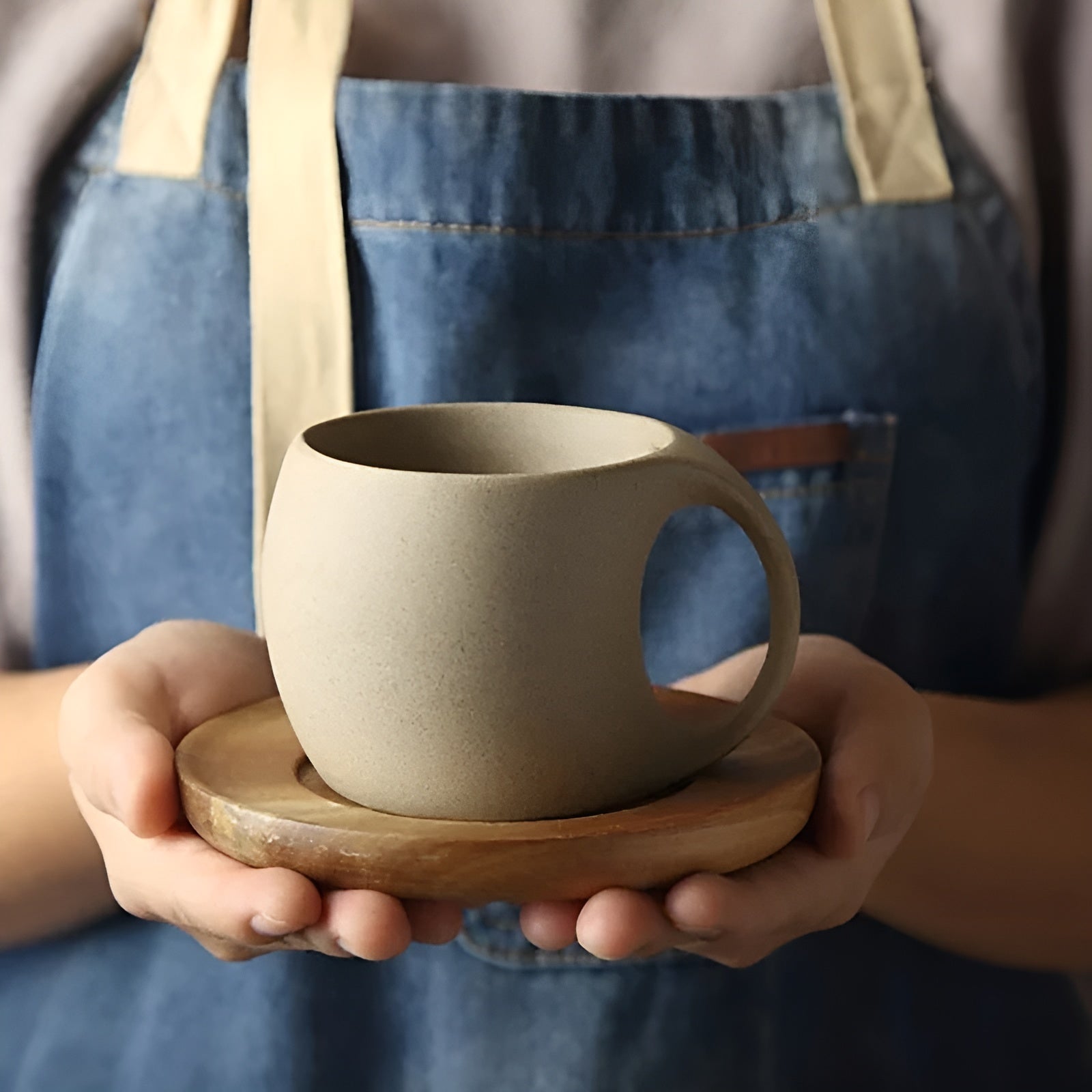 Vintage Kaffekopp med Skål – Elegant Keramikk | Stilfull og Dekorativ for Hjemmet