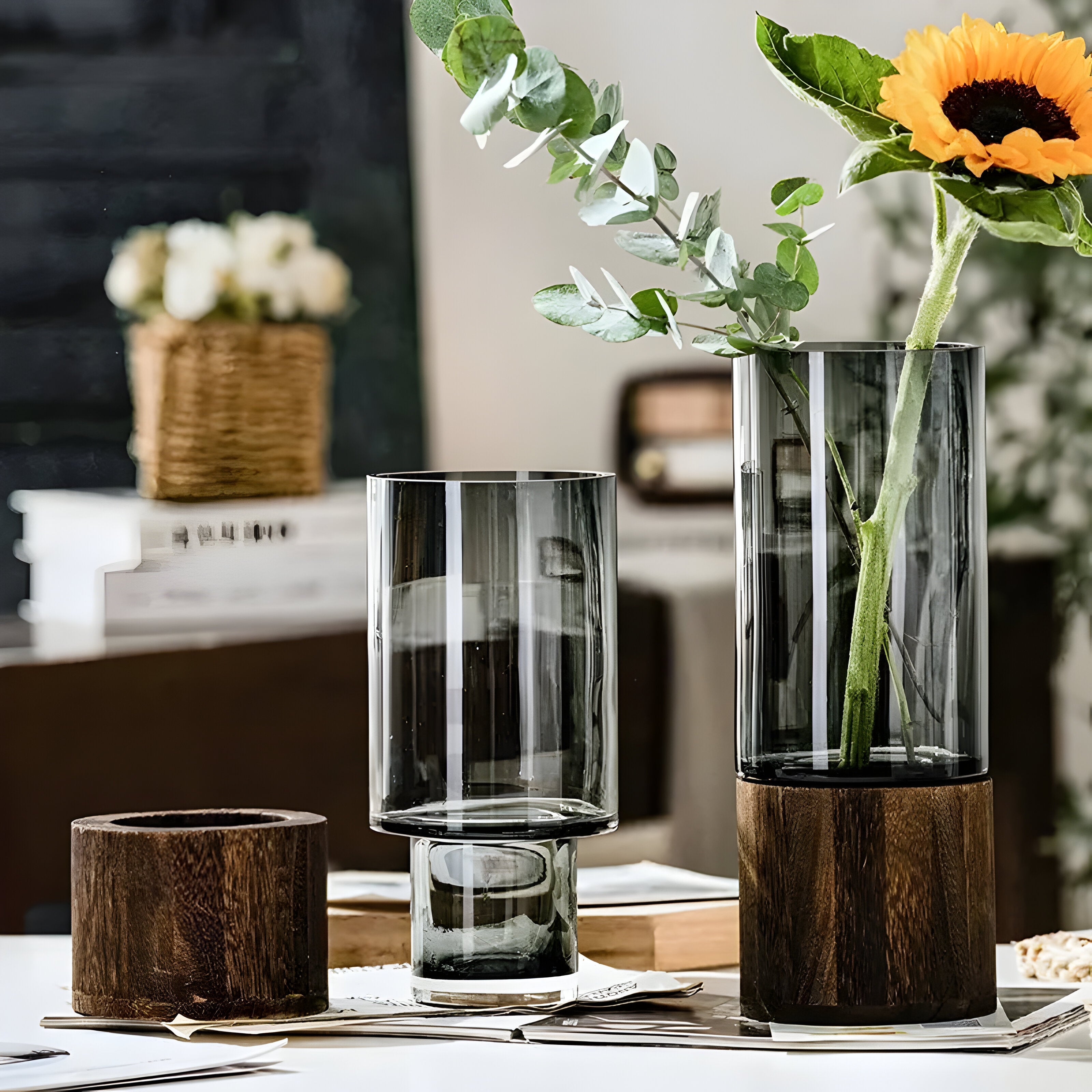 Derska - Hydroponisk Vase I Tre Og Glass