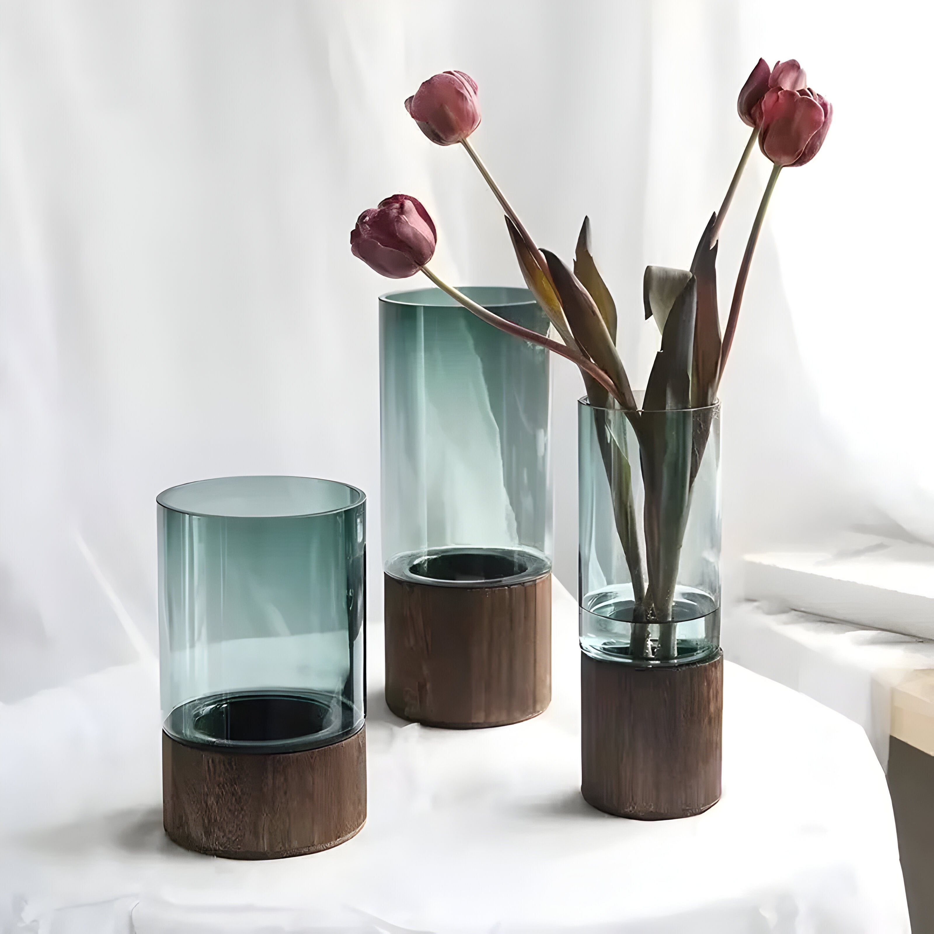 Derska - Hydroponisk Vase I Tre Og Glass