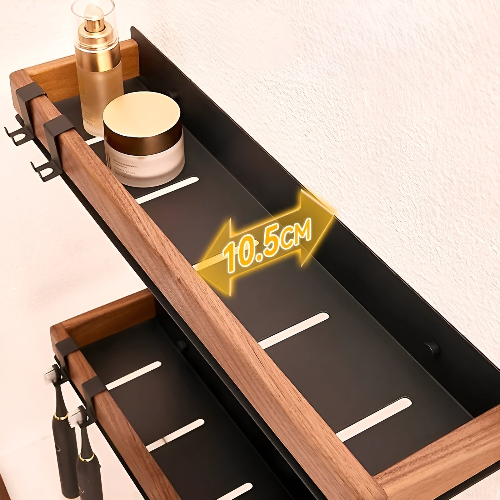 Rustikt Vegghylle i Tre – Dekorativ og Stabil | Med Solid Metallramme