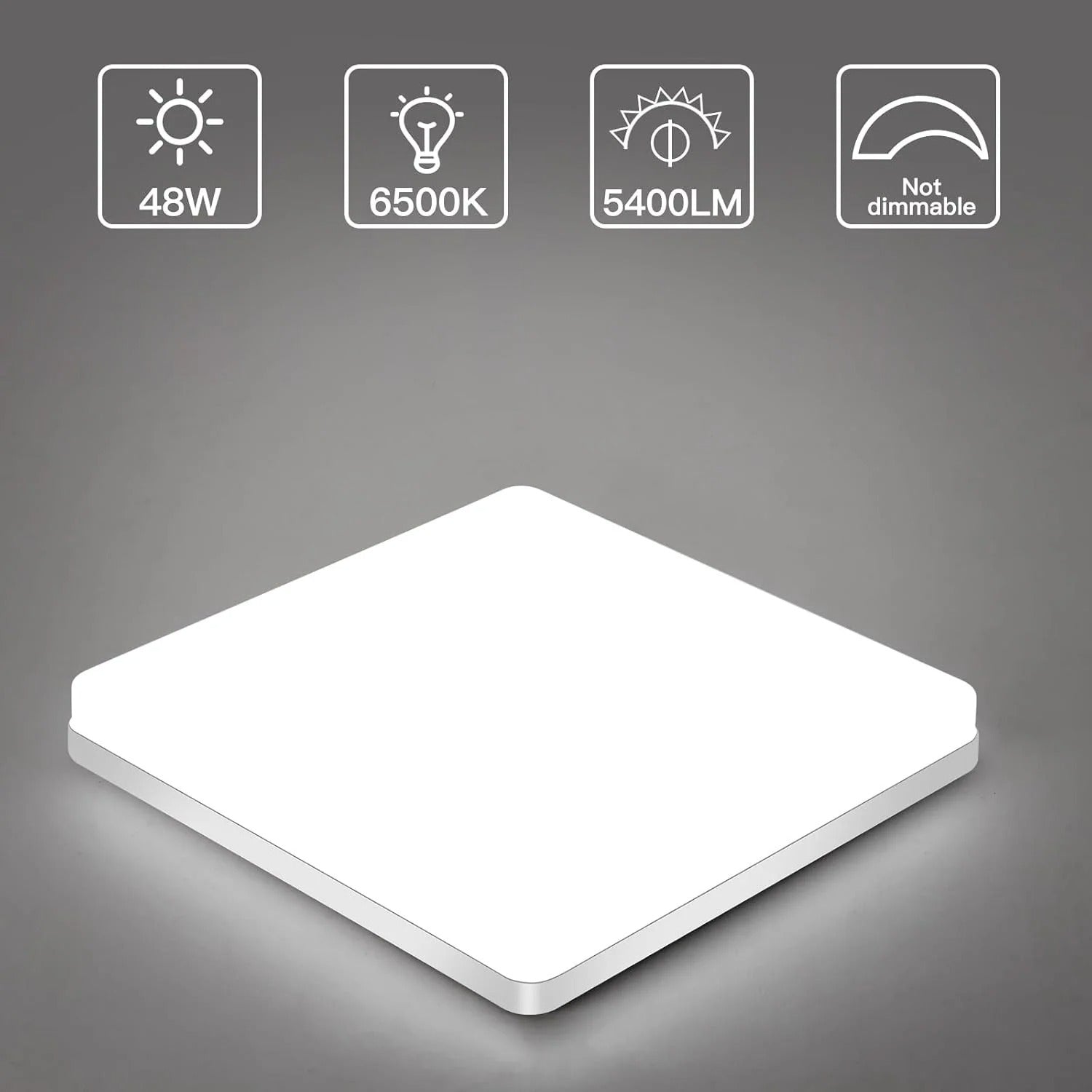 Kvadratisk LED-taklampe – Jevnt og Behagelig Lys | Perfekt for Stue og Bad