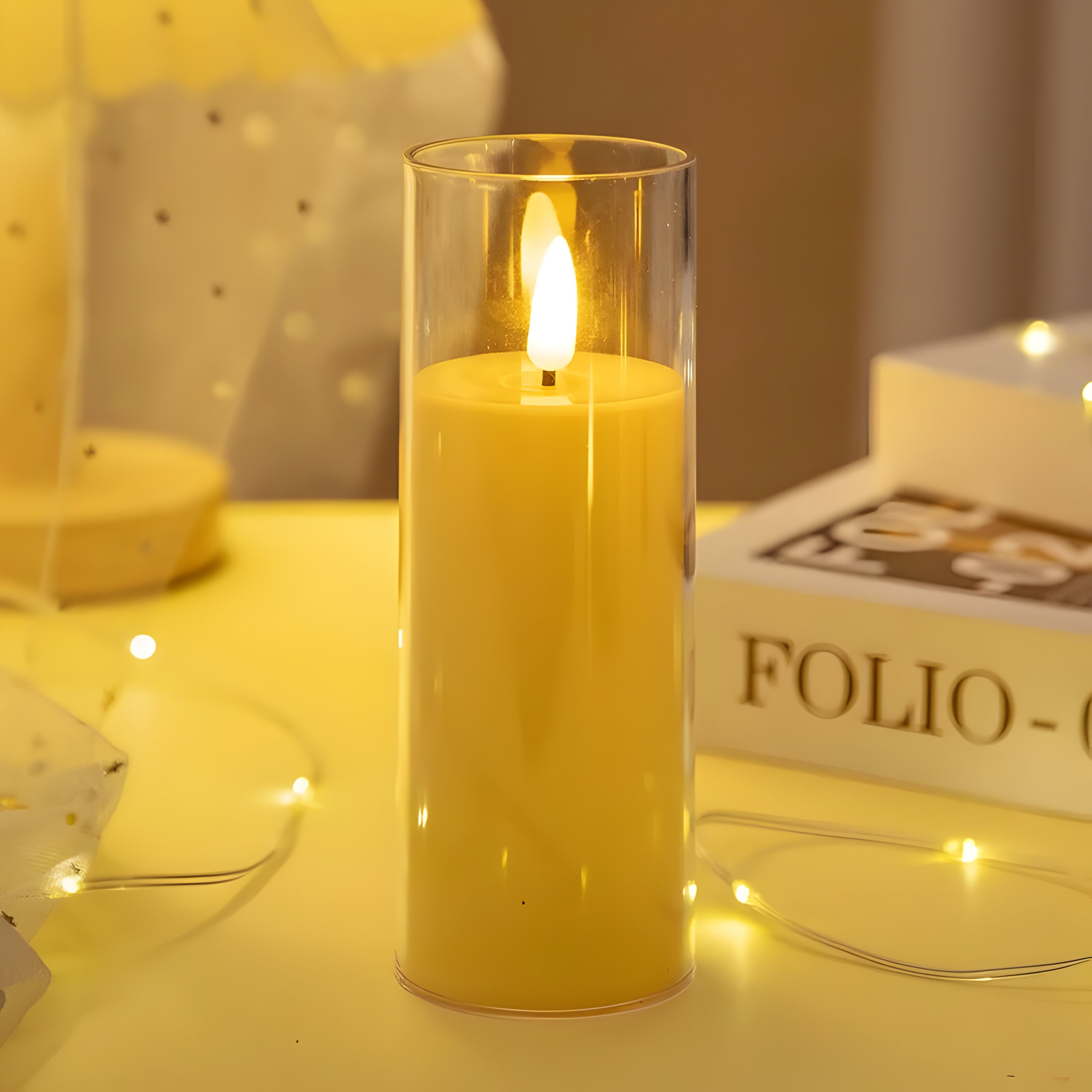 Led Stearinlyslampe - Minimalistisk, Flammelampe I Akryldekorasjon For Hjemmet