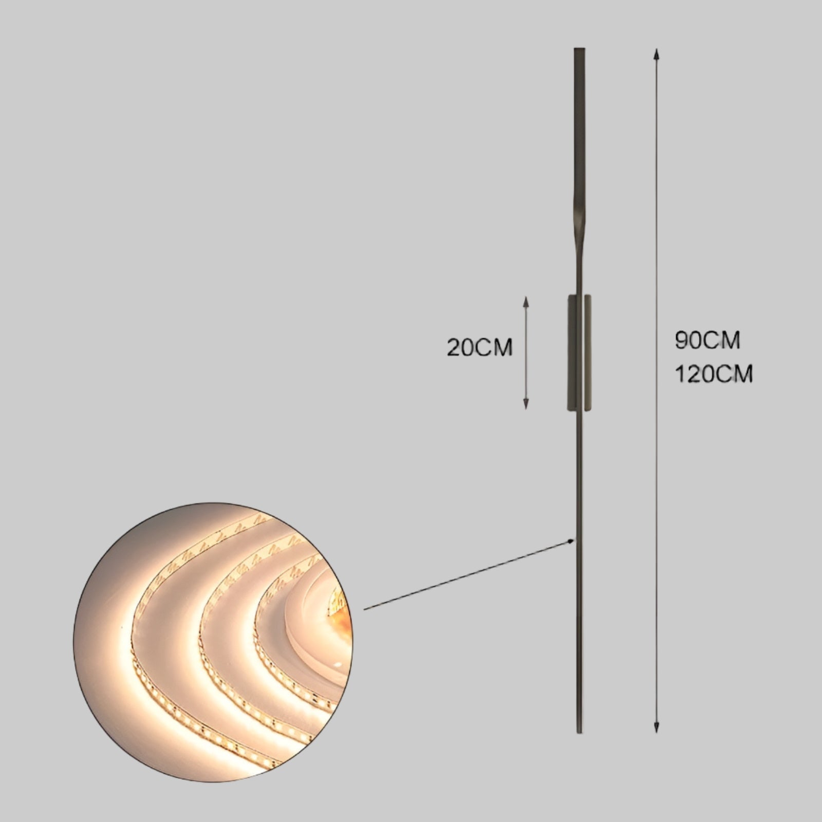 Smal LED Vegglampe – Moderne langdesign | Perfekt for soverom, gang og stue