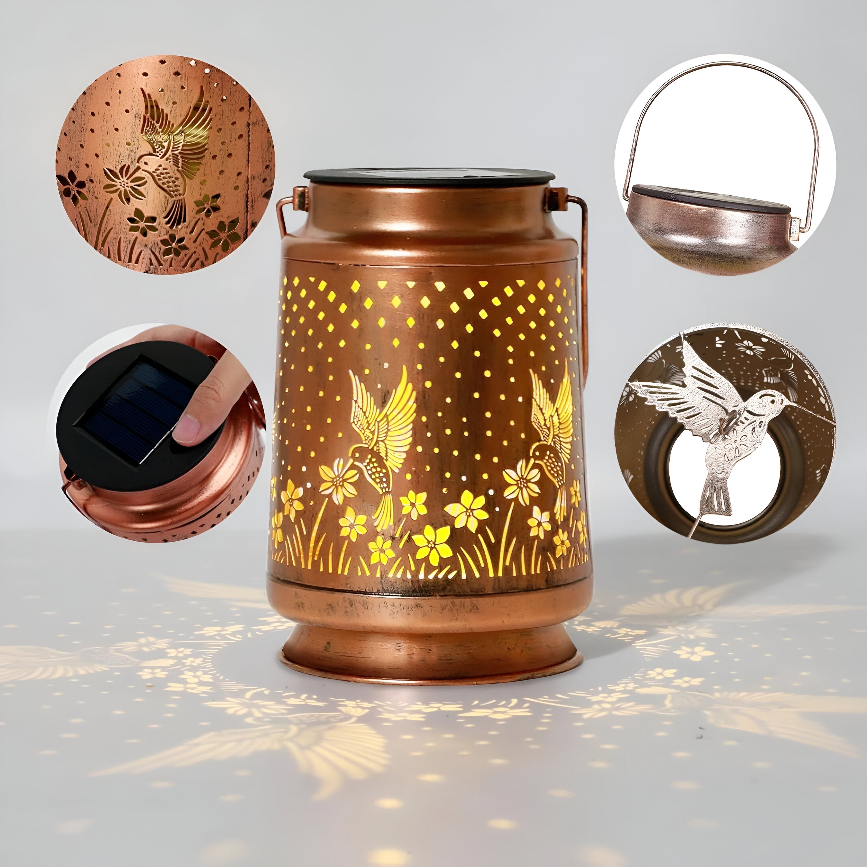Vinga – Solcelle LED-hagelykt med Kolibri-Design