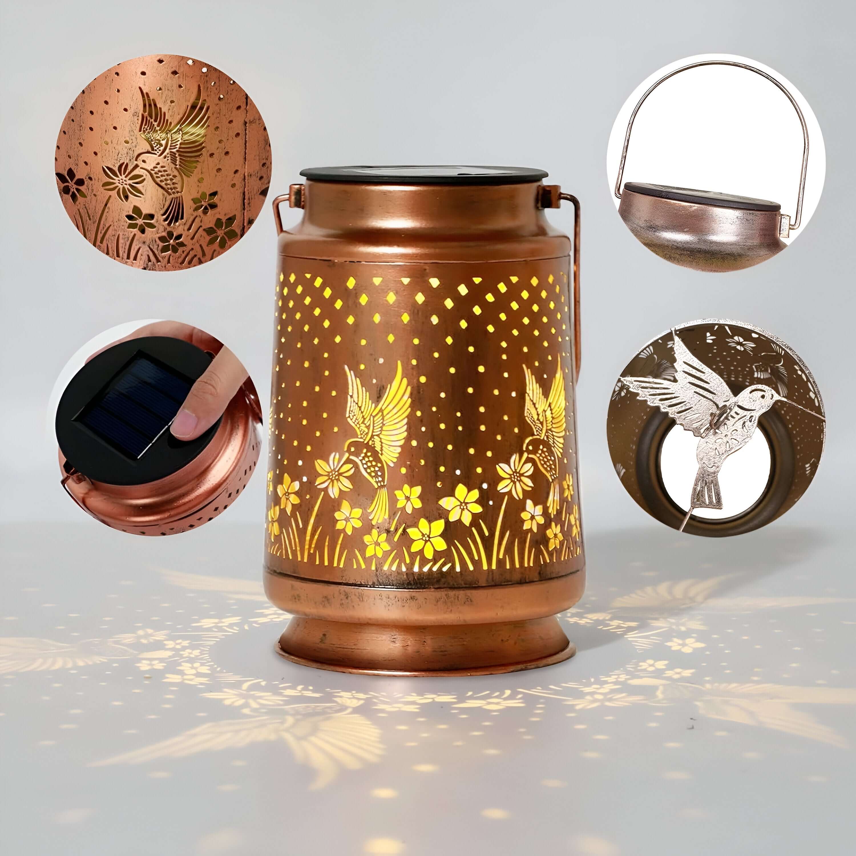 Vinga – Solcelle LED-hagelykt med Kolibri-Design