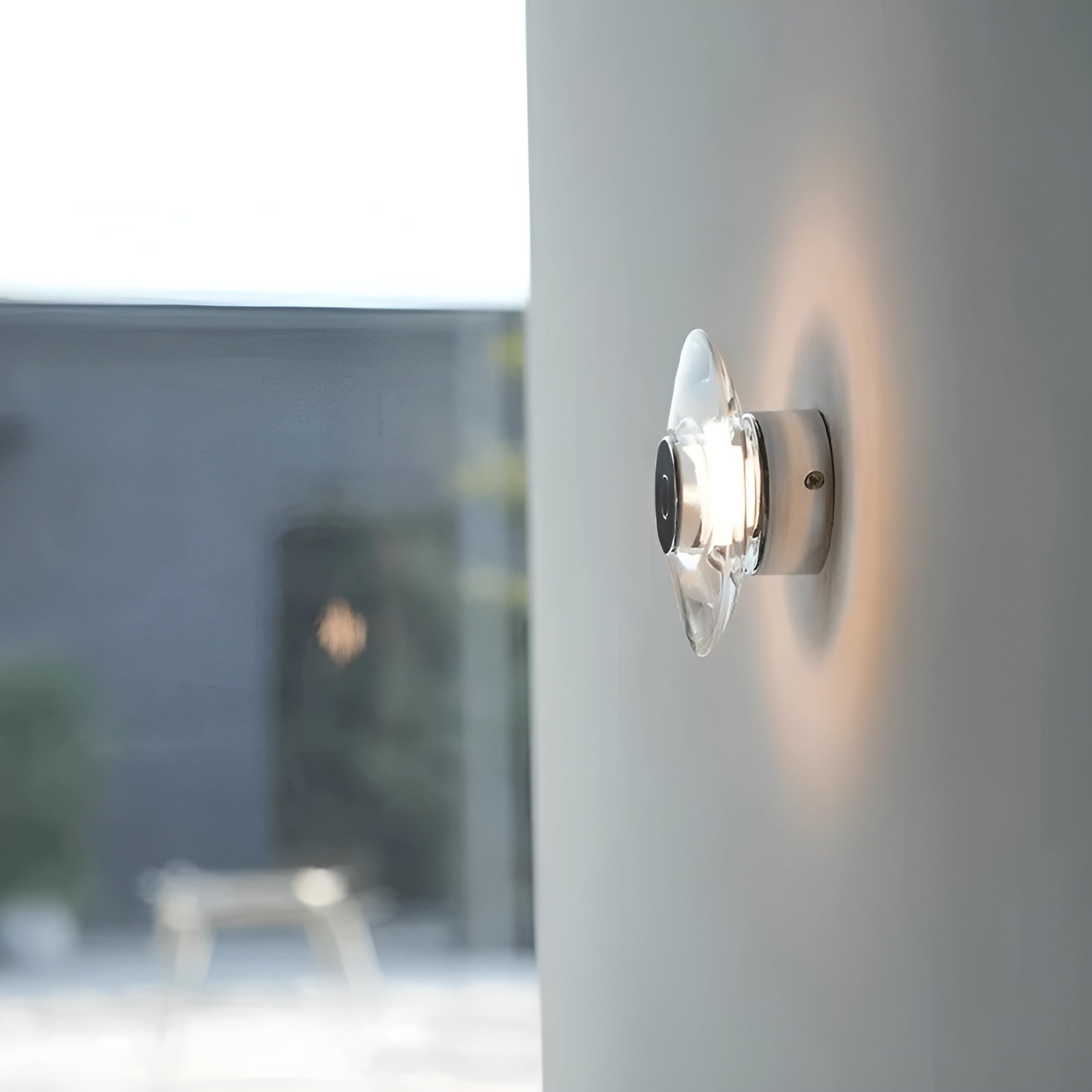Rund Vegglampe med Krystall – Moderne LED Design | Dekorativ Lampe til Soverom, Stue og Gang