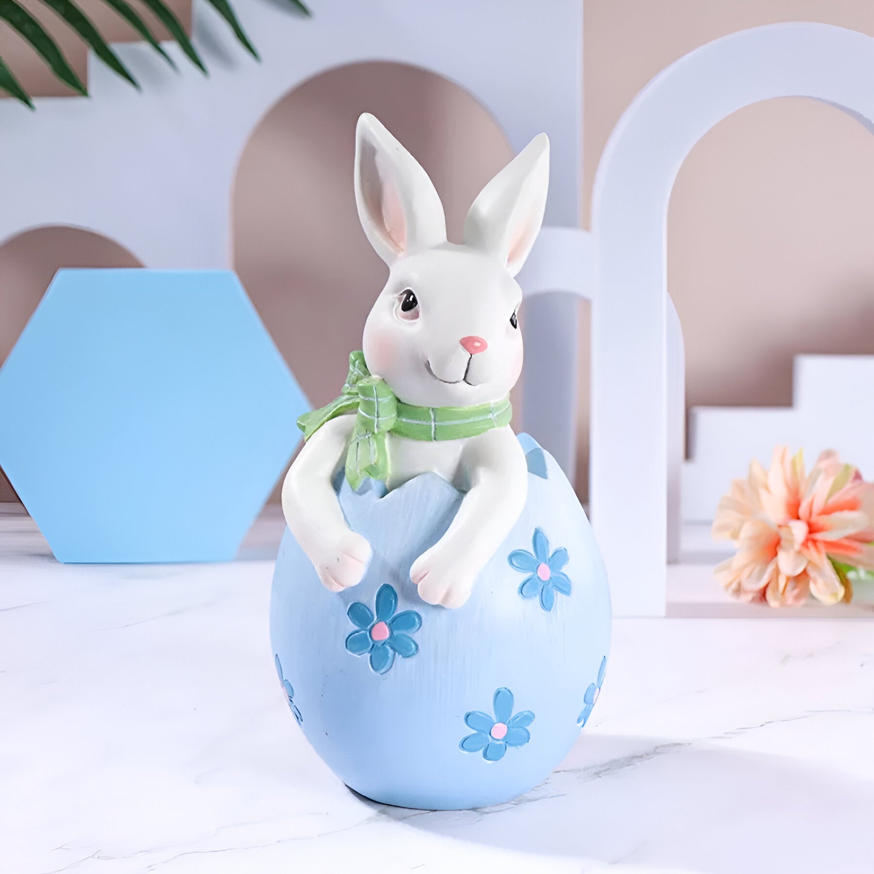 Bilde av Vintera - Utskåret Påskeharepar Eggpynt Ornament fra Velisse