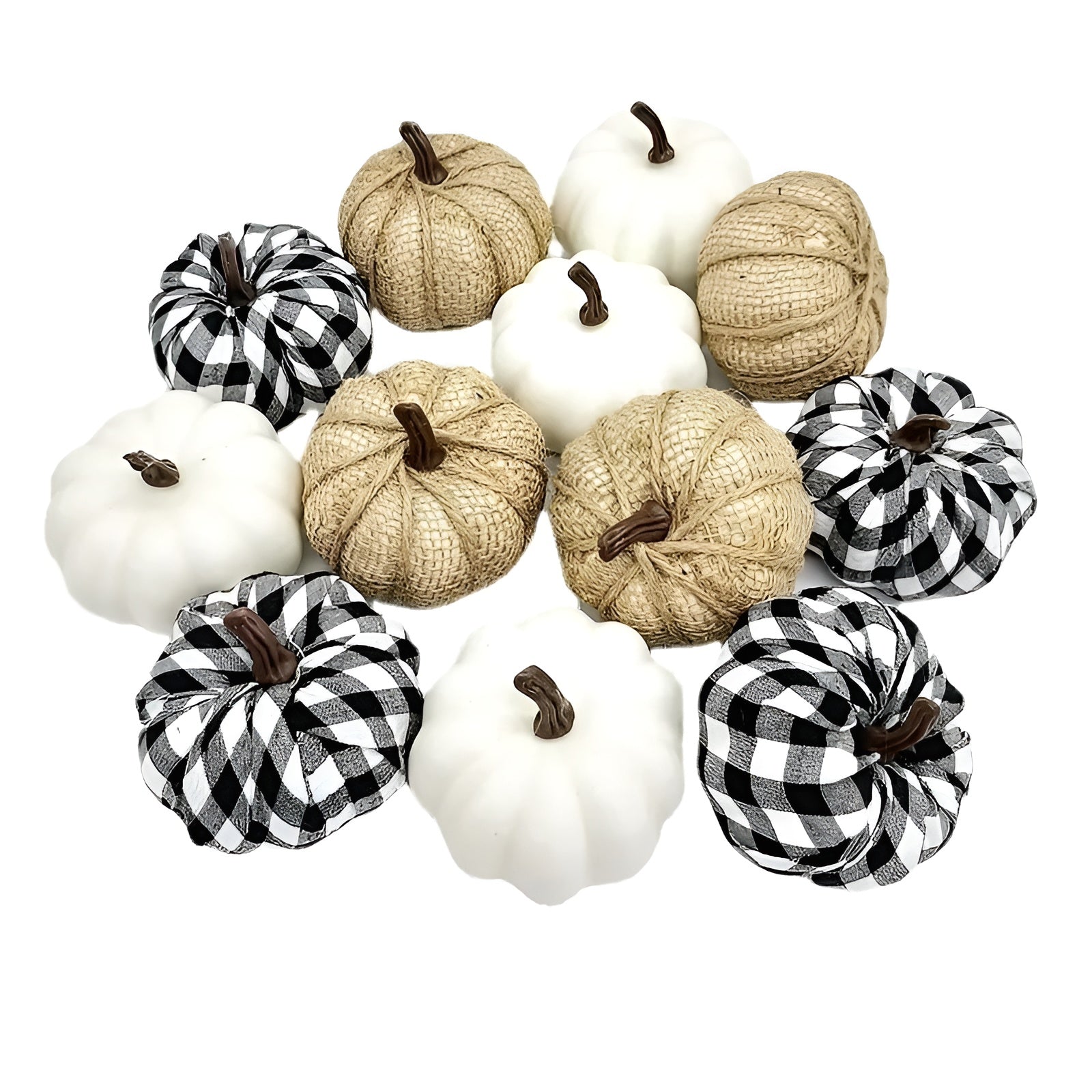 Herbstliche Kürbis-Deko aus Jute – 12 Stück | Ideal für Tisch, Fensterbank & Halloween