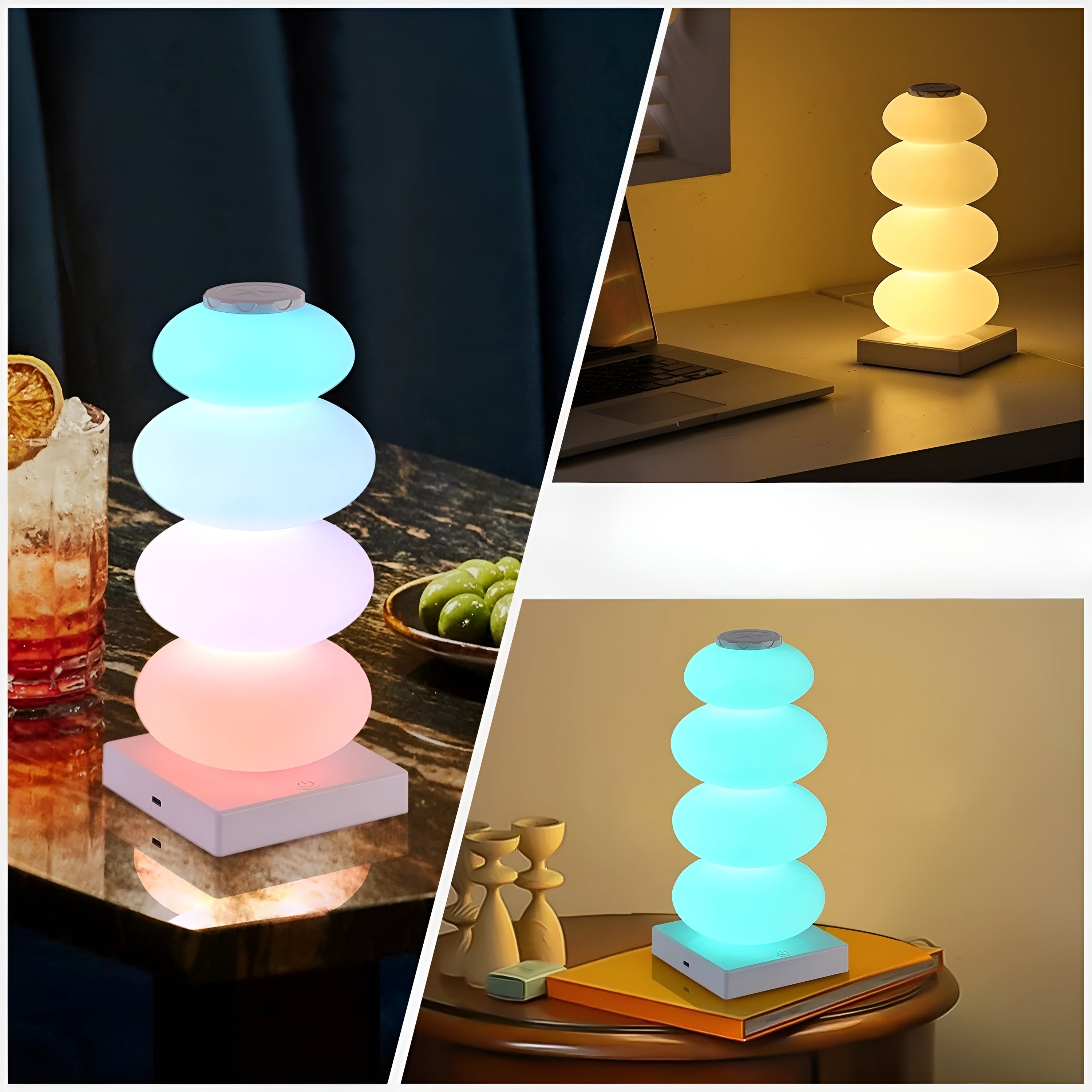 Nattbordlampe – Dimbar LED med 16 Farger | Touchkontroll og Stemningsfull Belysnin