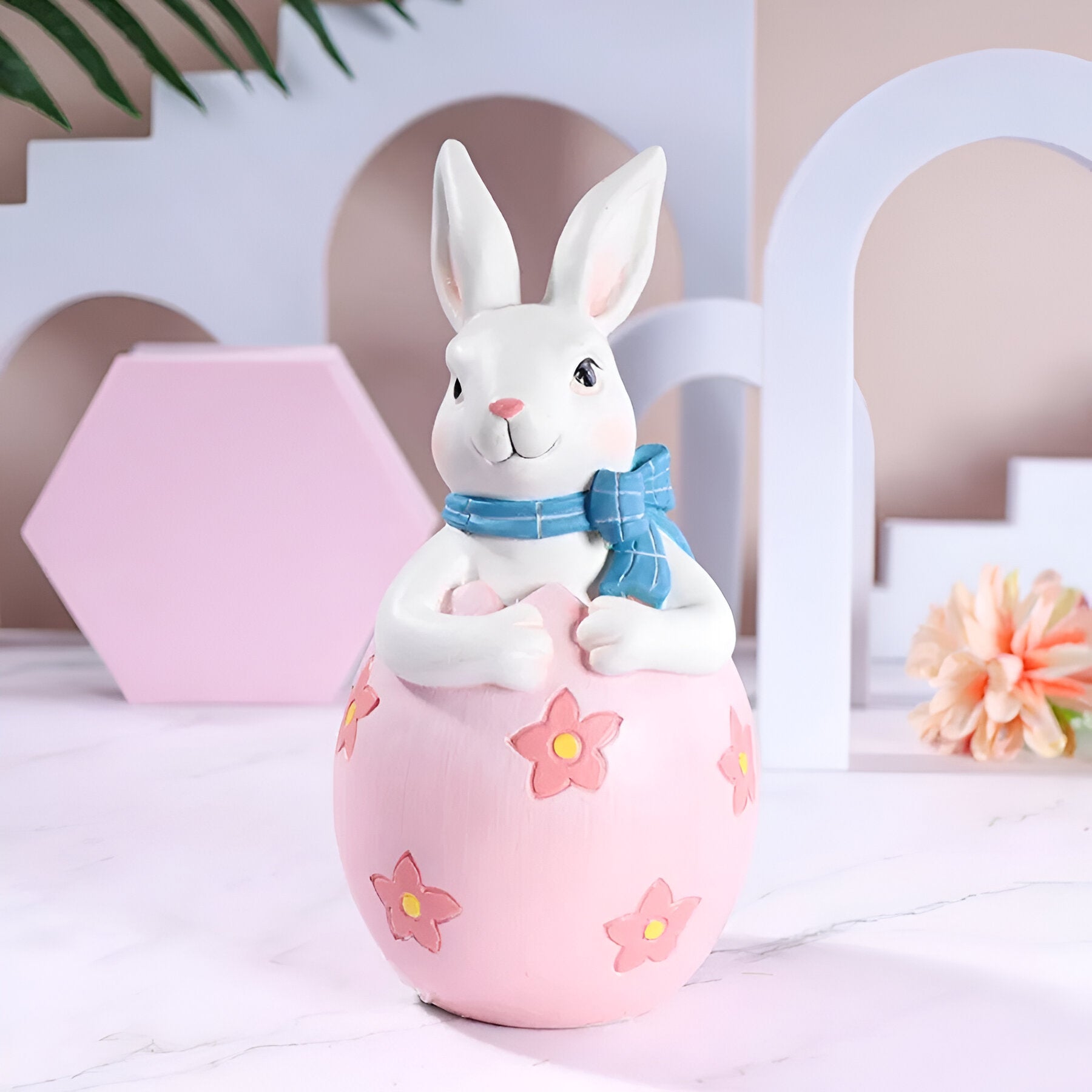 Bilde av Vintera - Utskåret Påskeharepar Eggpynt Ornament fra Velisse