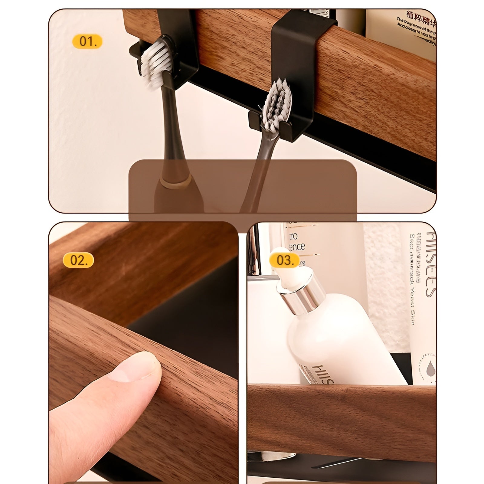 Rustikt Vegghylle i Tre – Dekorativ og Stabil | Med Solid Metallramme