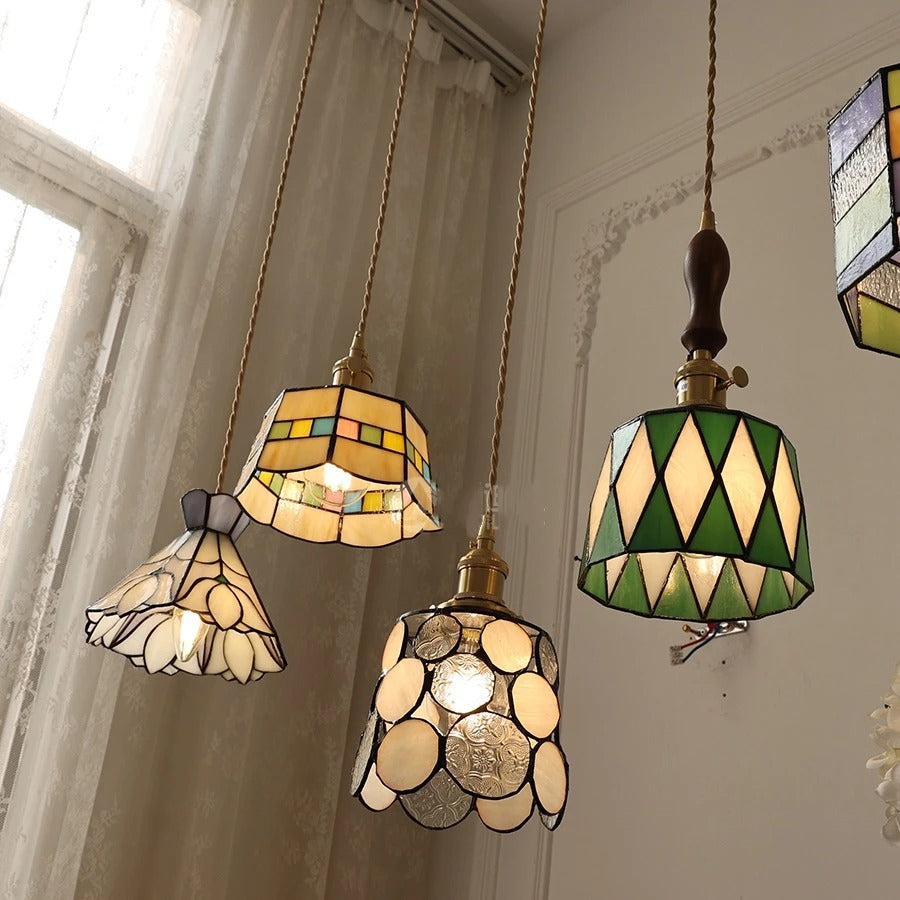 Europeisk Vintage Pendellampe – Stilig LED-pendellampe i tre og kobber | Med glasskuppel i design for stue og spisestue