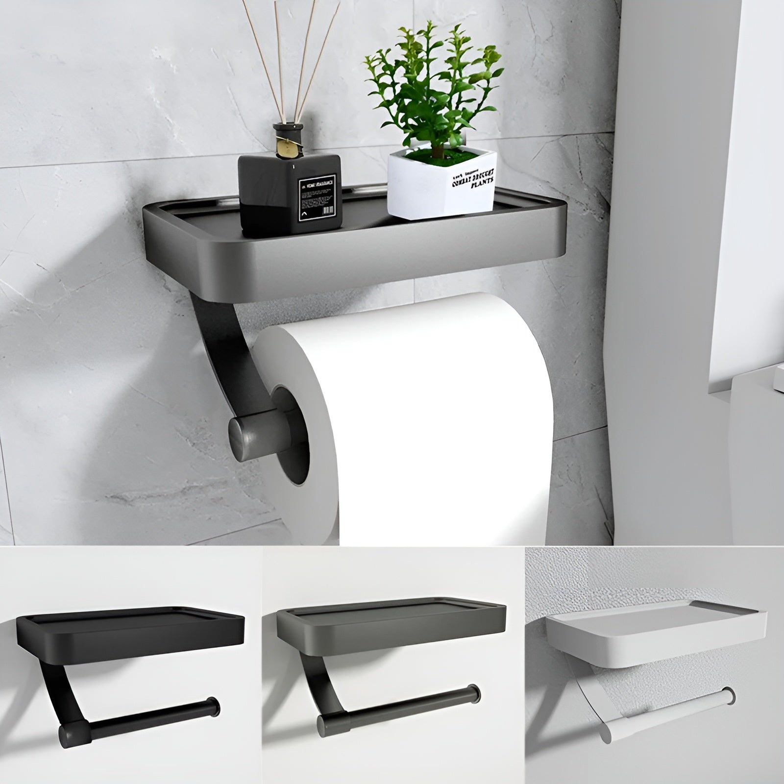 Toalettpapirholder – Selvklebende og Uten Boring | Perfekt for Moderne Baderom