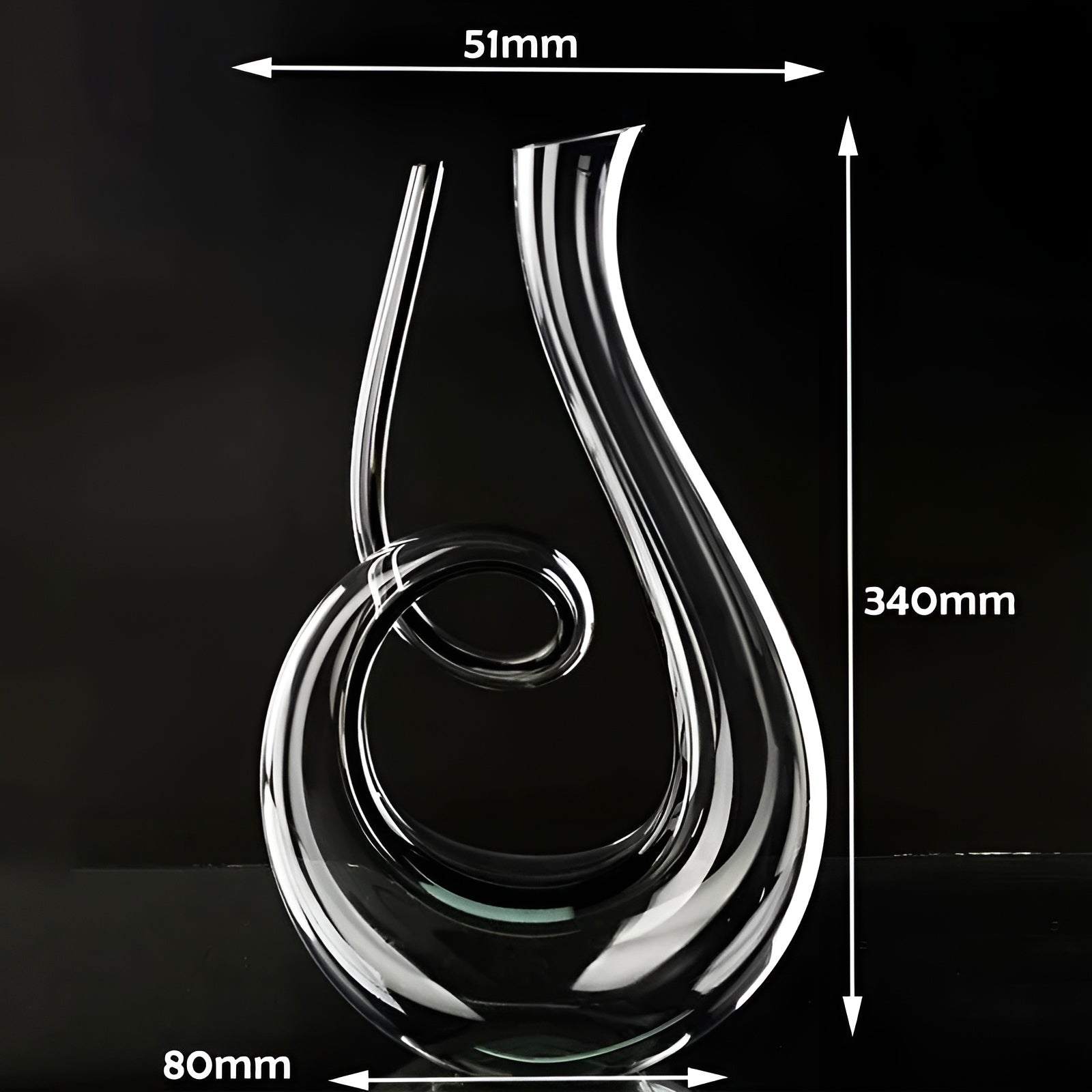 Svanespiral-vinkaraffel – Elegant Spiraldesign | 1500 Ml For Hjemmebruk Eller Baren