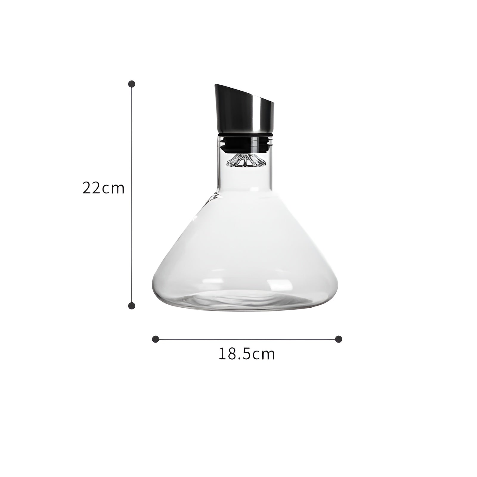 Separator Luksuriøs Rødvinskaraffel – Gjennomsiktig Nordisk Vinkaraffel med Flere Volum Drikkekar - 1550 ml 1 Stk