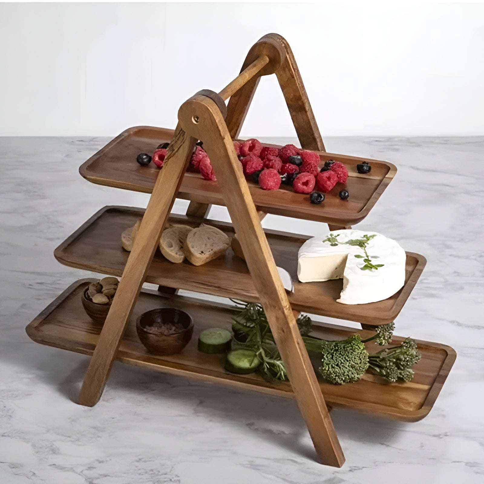 Trefat til Servering – Dekorativ Fruktbolle og Snackfat | Perfekt for Borddekking