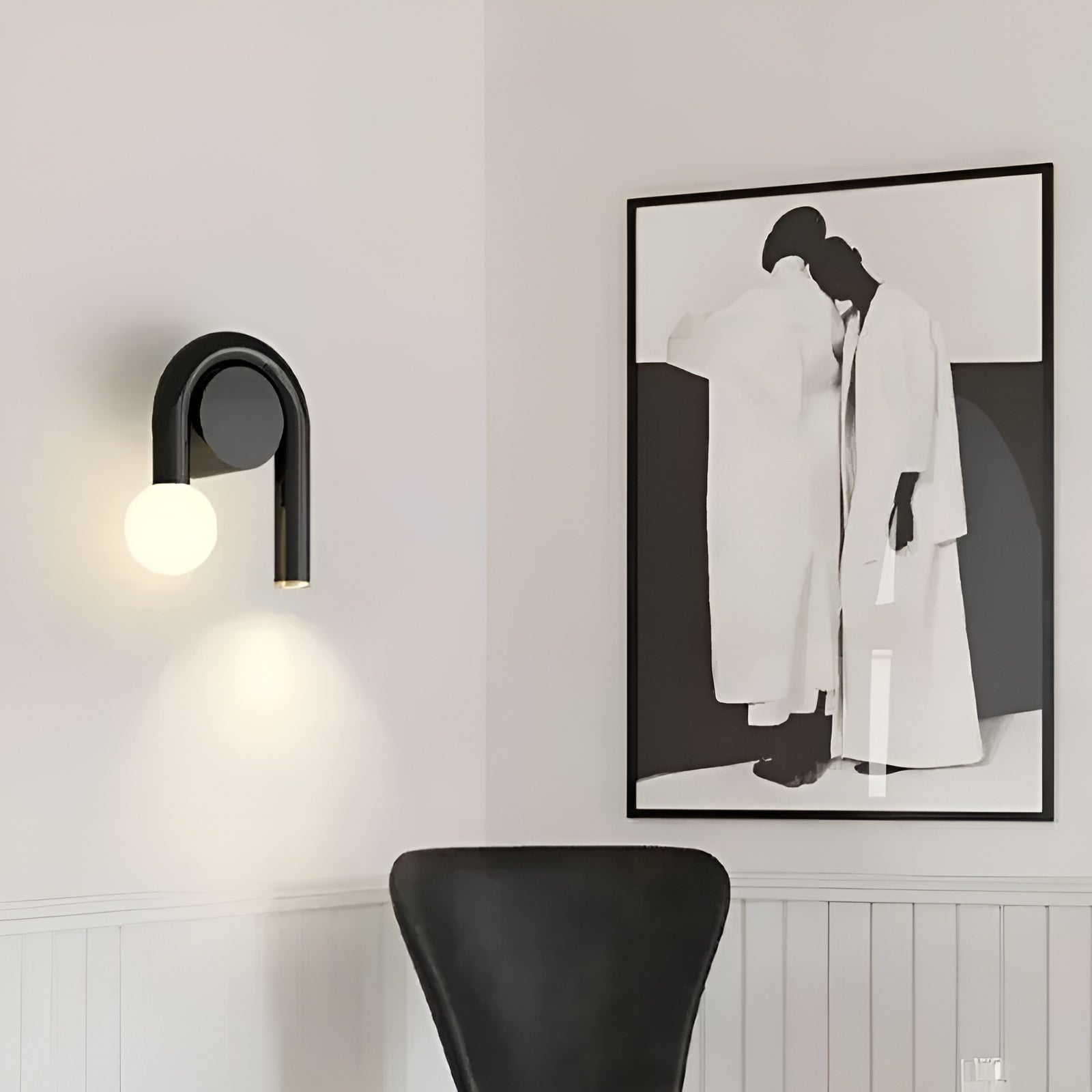 LED Vegglampe i U-form – Moderne og Dekorativ | Perfekt for Stue og Soverom