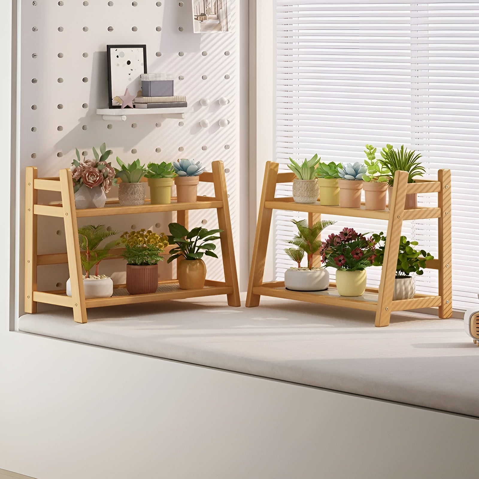 Krydderstativ I Bambusimitasjon- Kjøkkenstativ I 2 Etasjer | Ideelt For Benkeplate Og Kaffehjørne