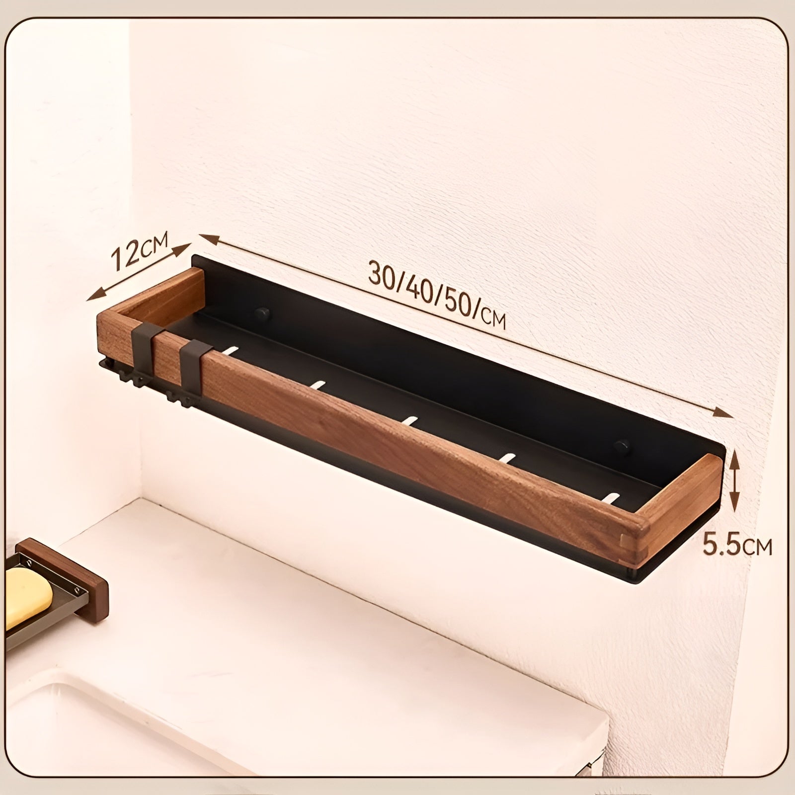 Rustikt Vegghylle i Tre – Dekorativ og Stabil | Med Solid Metallramme