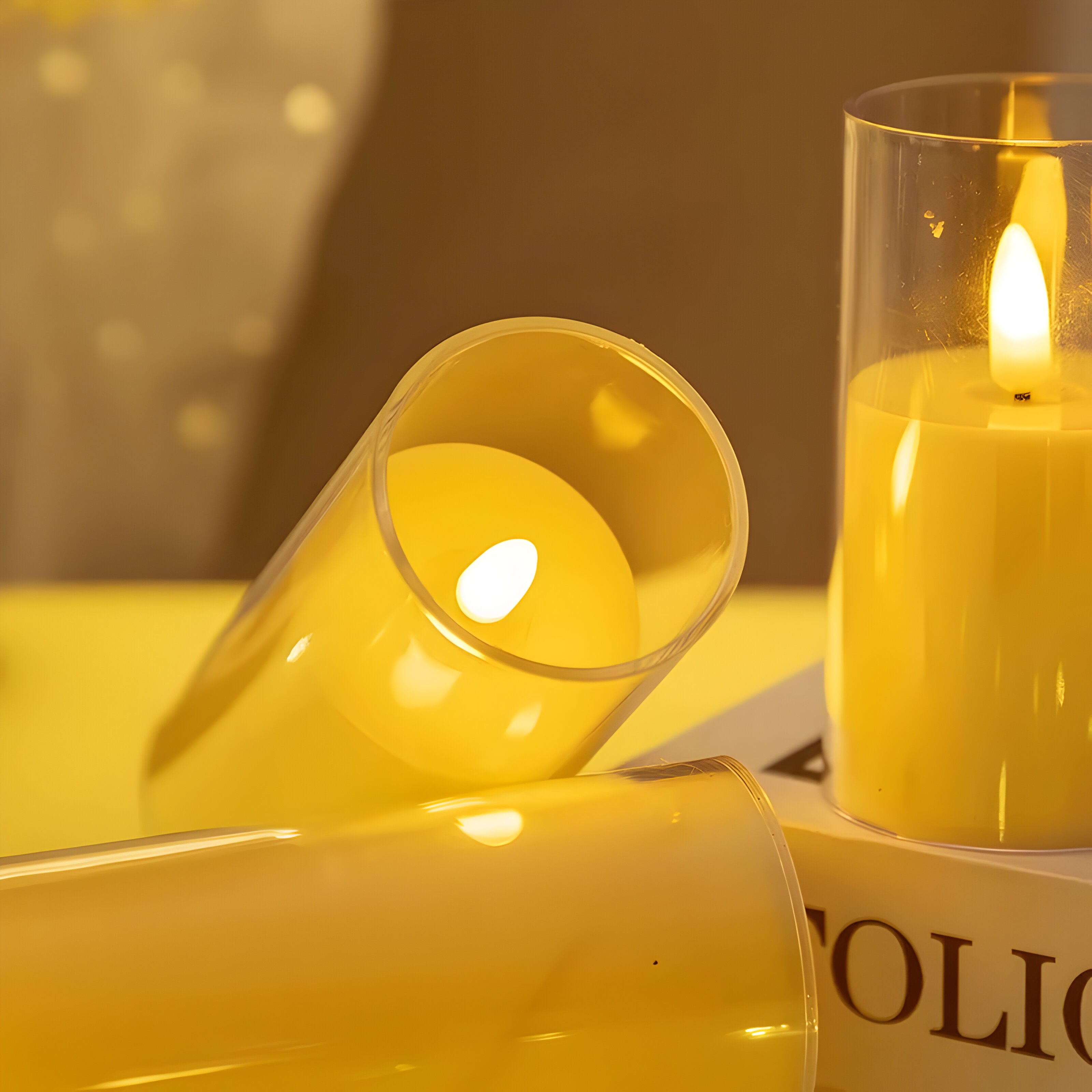 Led Stearinlyslampe - Minimalistisk, Flammelampe I Akryldekorasjon For Hjemmet