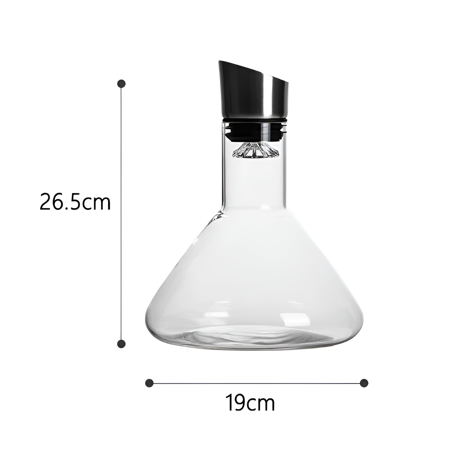 Separator Luksuriøs Rødvinskaraffel – Gjennomsiktig Nordisk Vinkaraffel med Flere Volum Drikkekar - 1920 ml 1 Stk