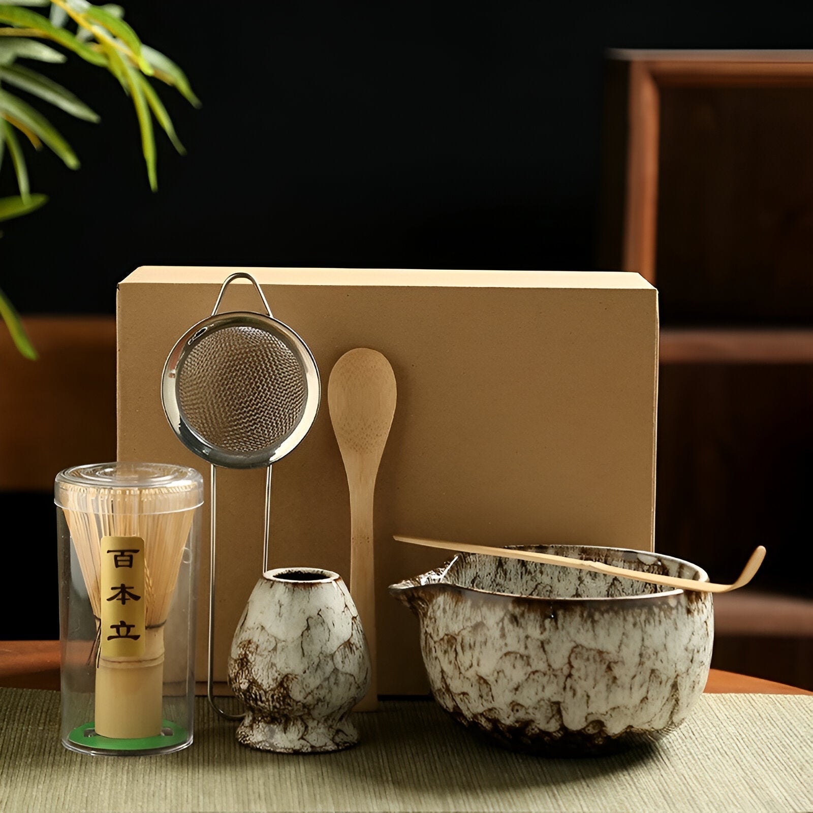 Matcha Keramikksett – Tradisjonell og Dekorativ | 6 deler for Te-Seremoni
