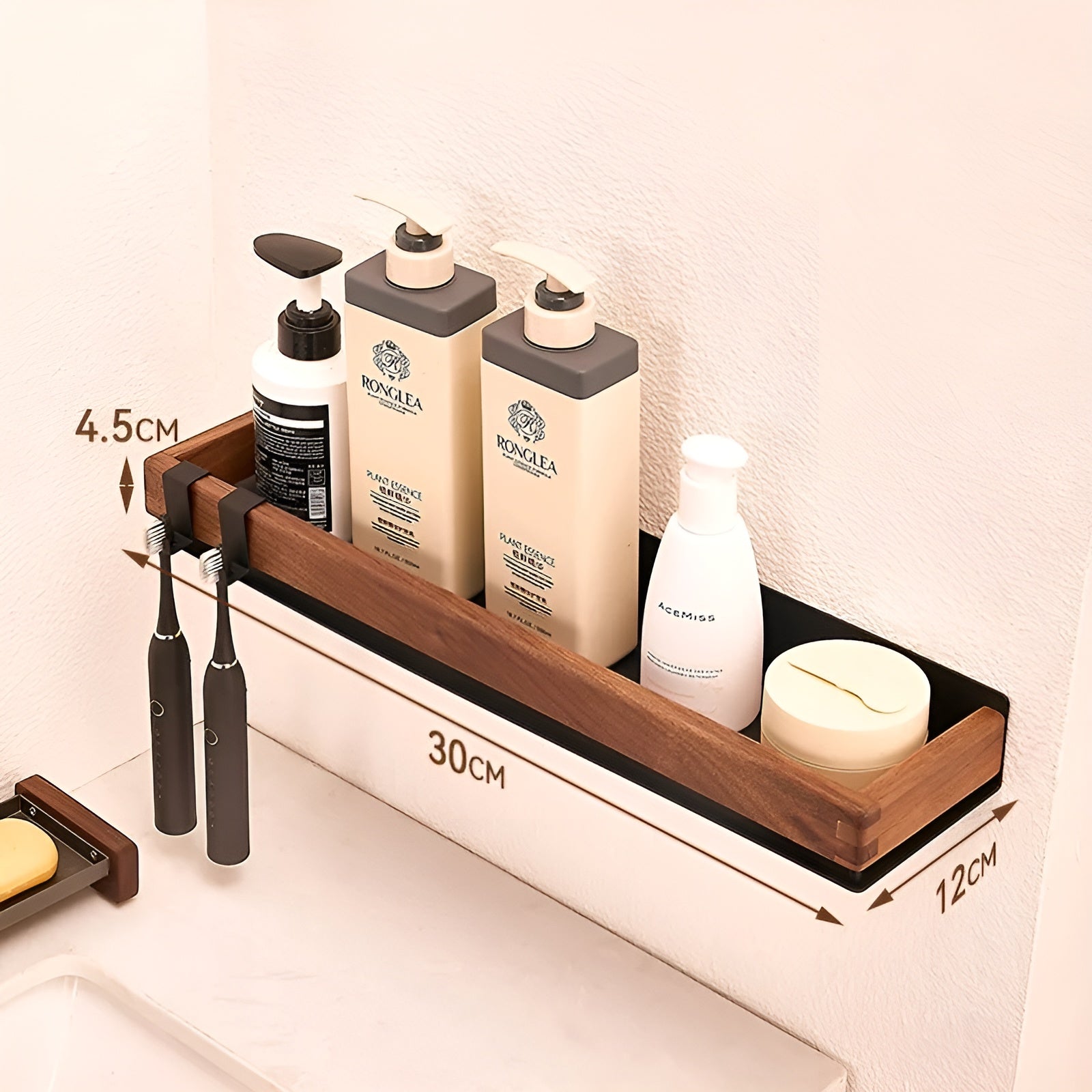 Rustikt Vegghylle i Tre – Dekorativ og Stabil | Med Solid Metallramme