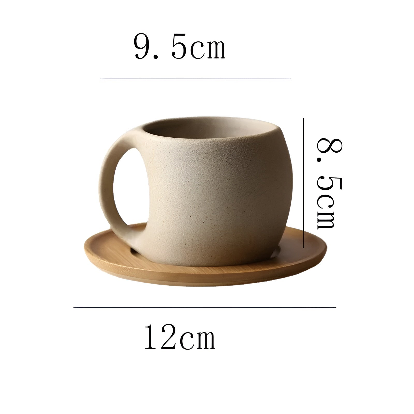 Vintage Kaffekopp med Skål – Elegant Keramikk | Stilfull og Dekorativ for Hjemmet