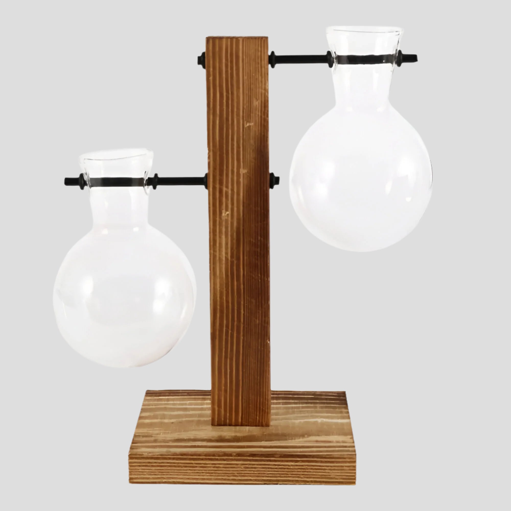 Rinella – Glassvase For Hydroponisk Dyrking Med Stativ I Tre