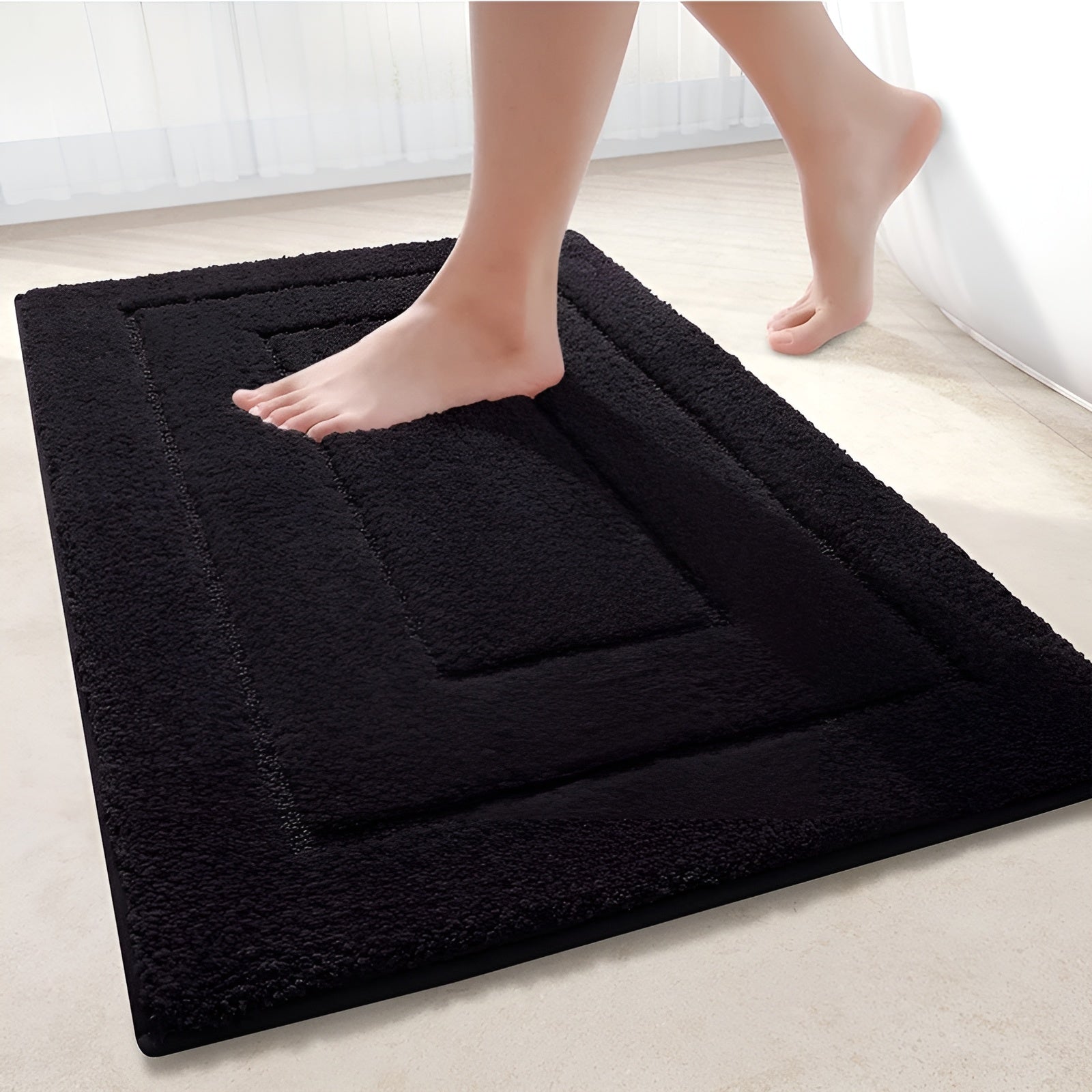 Badematte i Mikrofiber – Sklisikker og Vaskbar | Myk og Suger Godt til Bad og Dusj